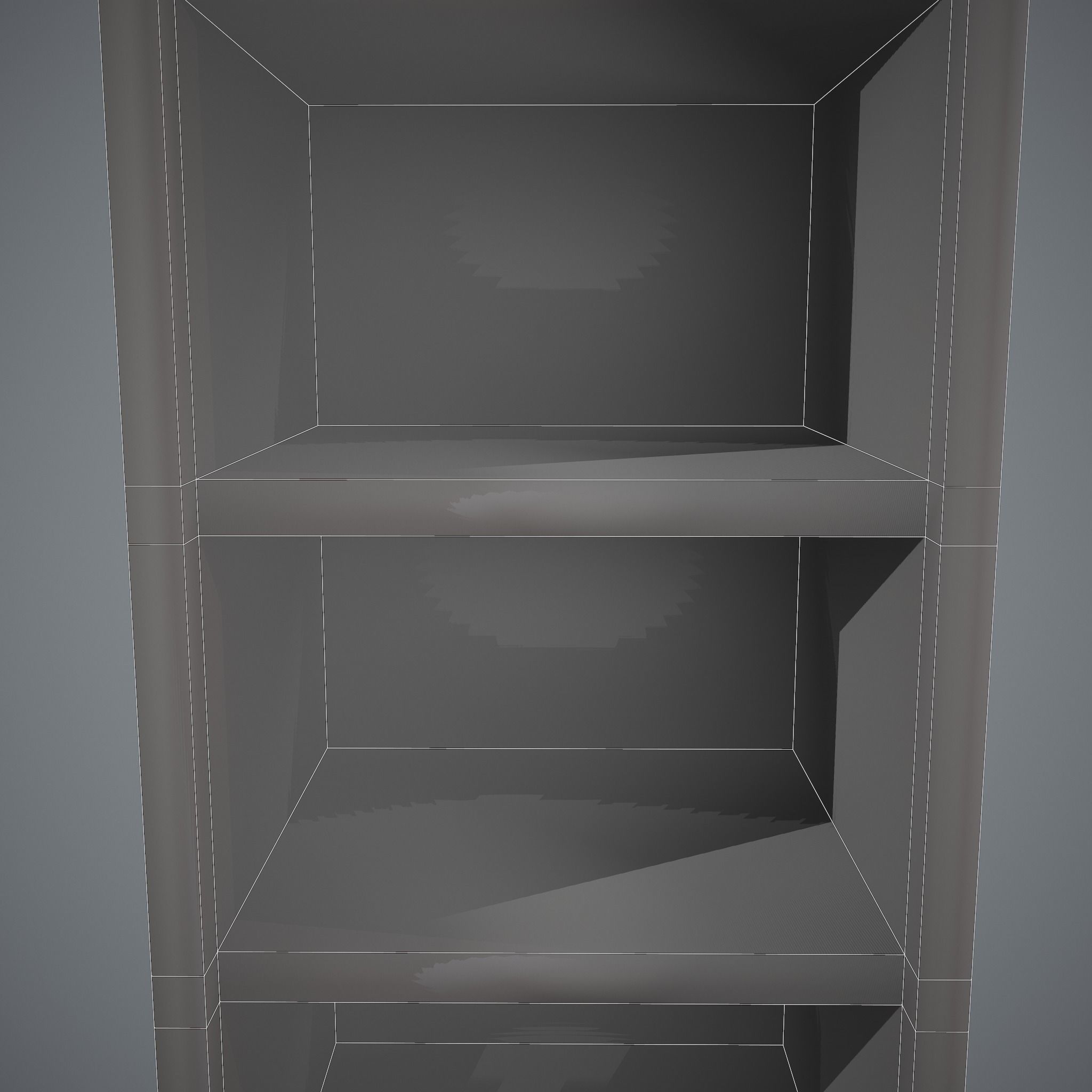 Medieval Tall Shelf Low-poly 3D model_26