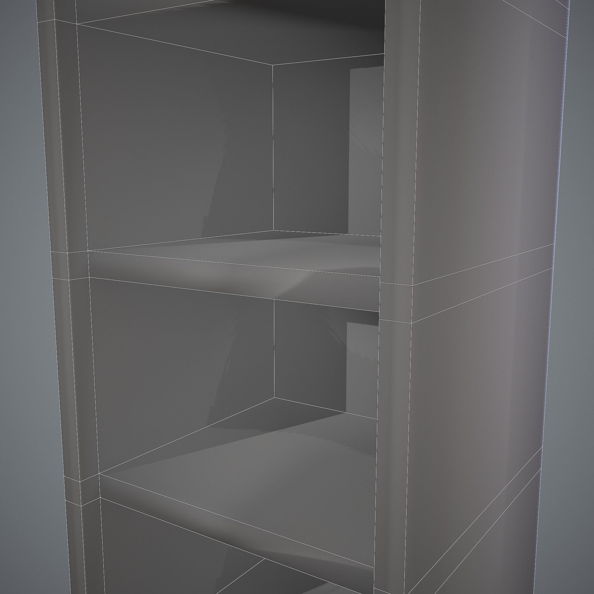 Medieval Tall Shelf Low-poly 3D model_25