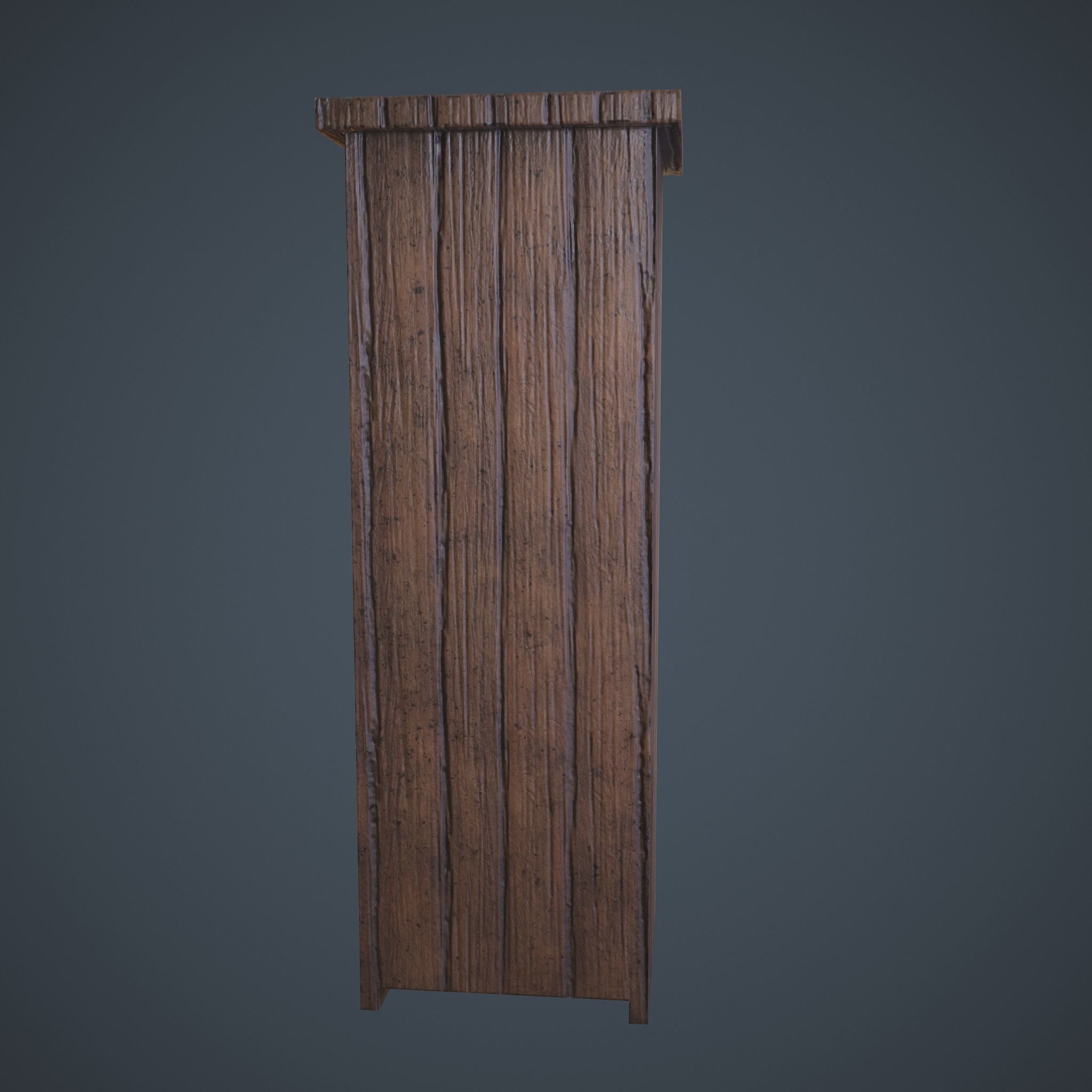 Medieval Tall Shelf Low-poly 3D model_5