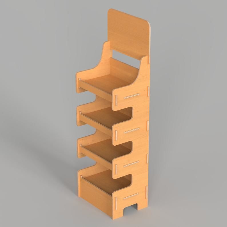 Shelf Stand H155 x W48 x D38 cm Plywood Furniture CNC  3D model_1