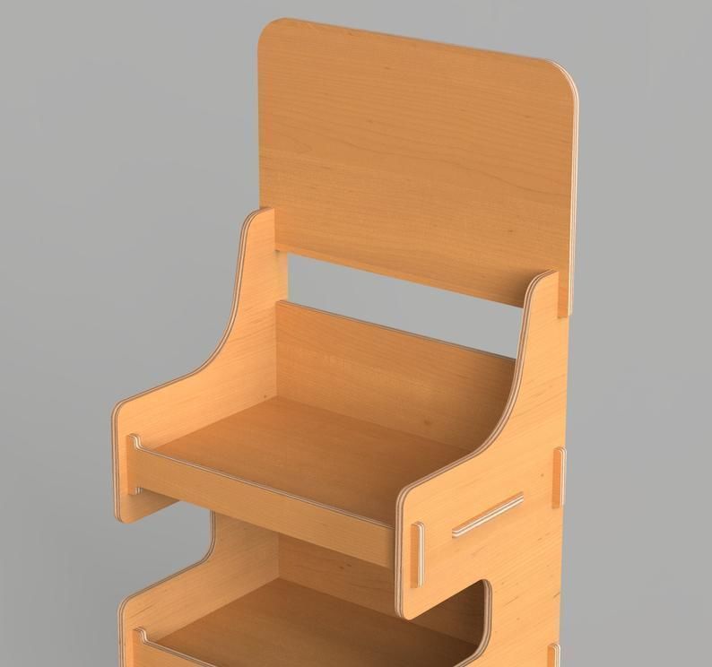 Shelf Stand H155 x W48 x D38 cm Plywood Furniture CNC  3D model_2