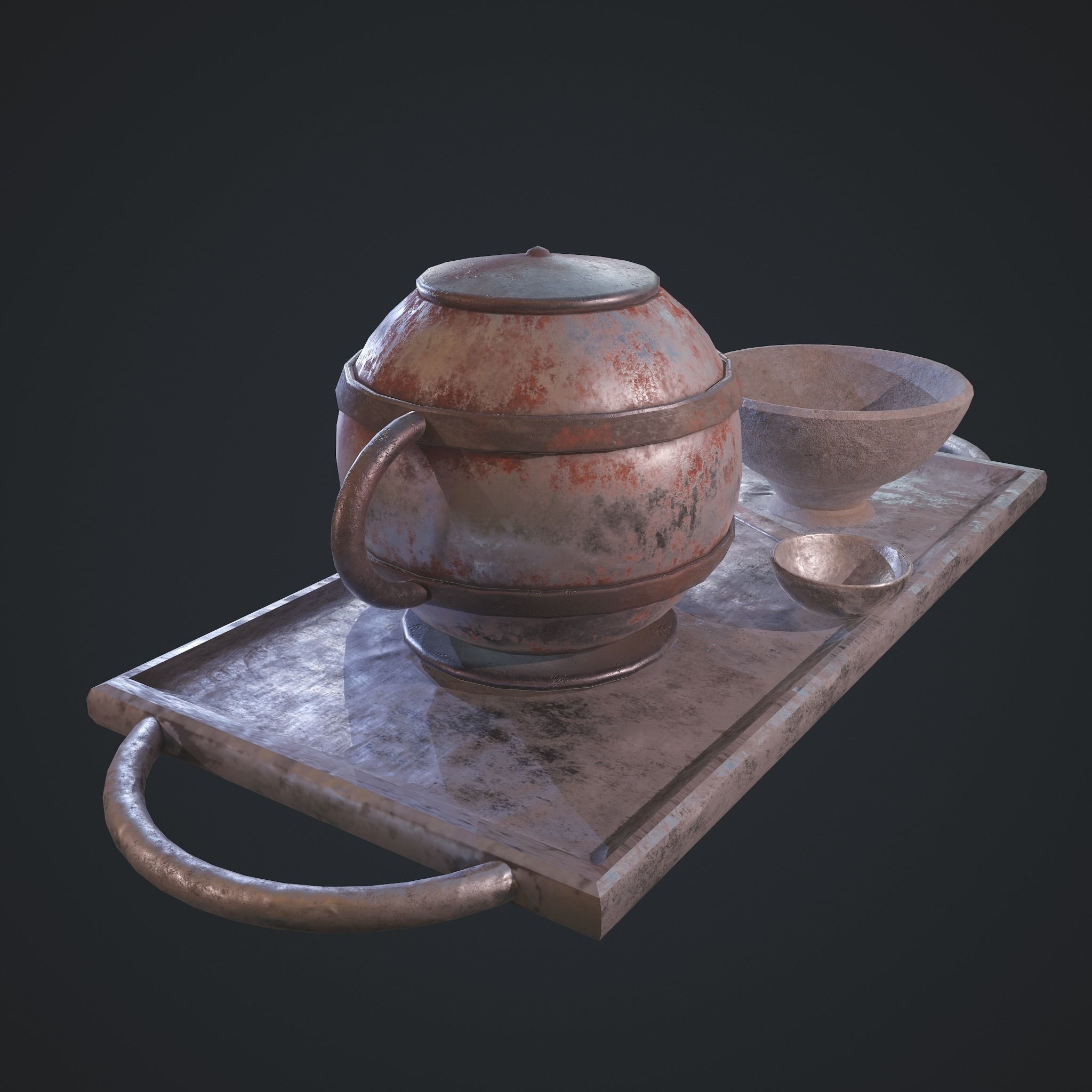 Medieval Tavern Dish Set 3D Model Collection_15