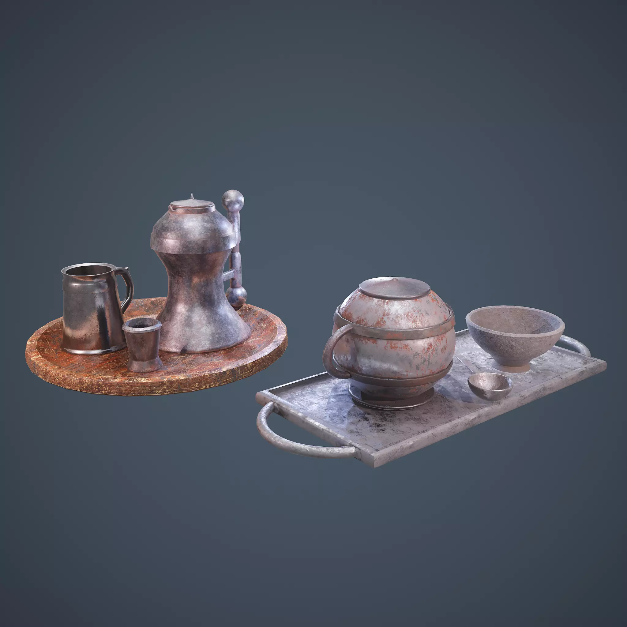 Medieval Tavern Dish Set 3D Model Collection_0