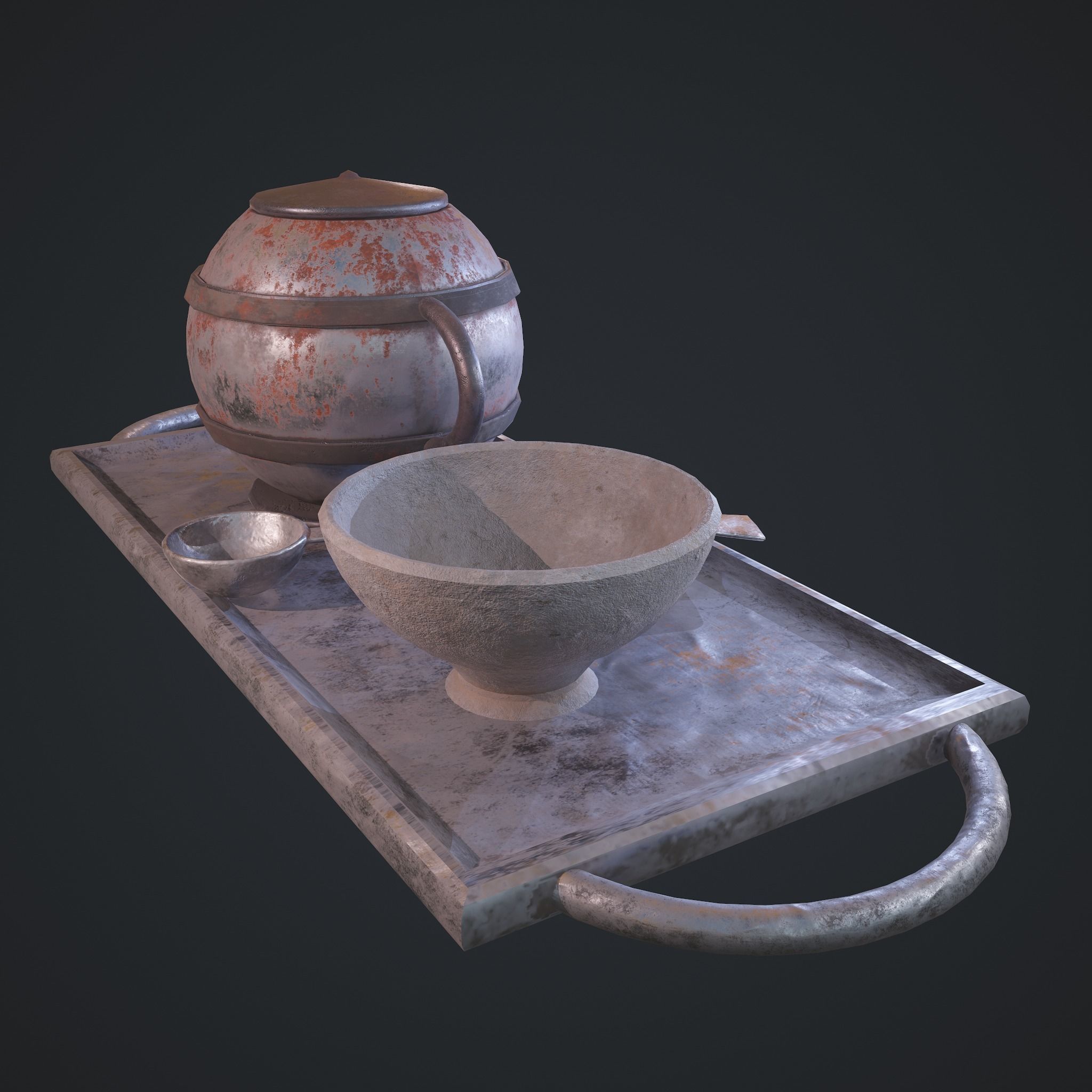 Medieval Tavern Dish Set 3D Model Collection_16
