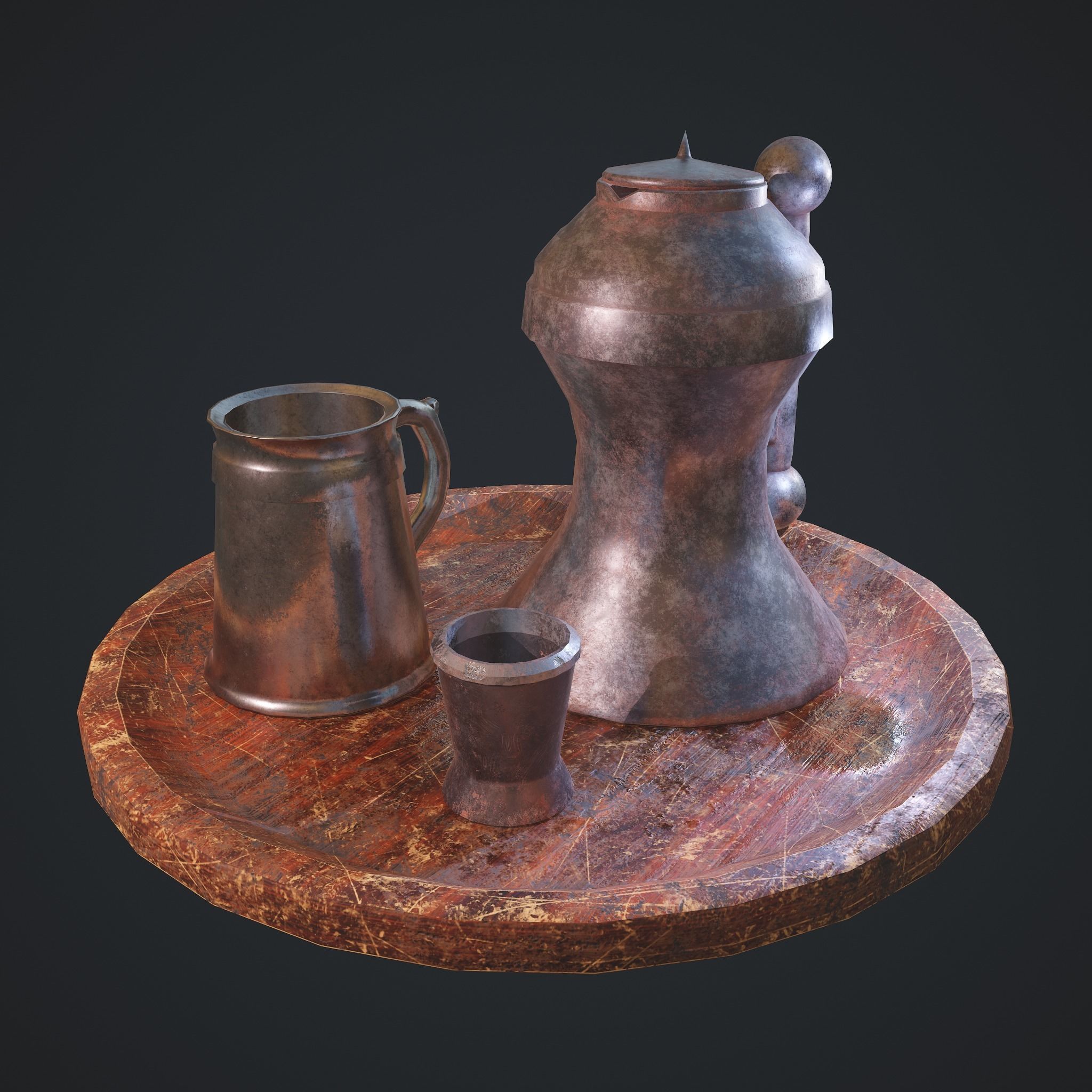 Medieval Tavern Dish Set 3D Model Collection_14