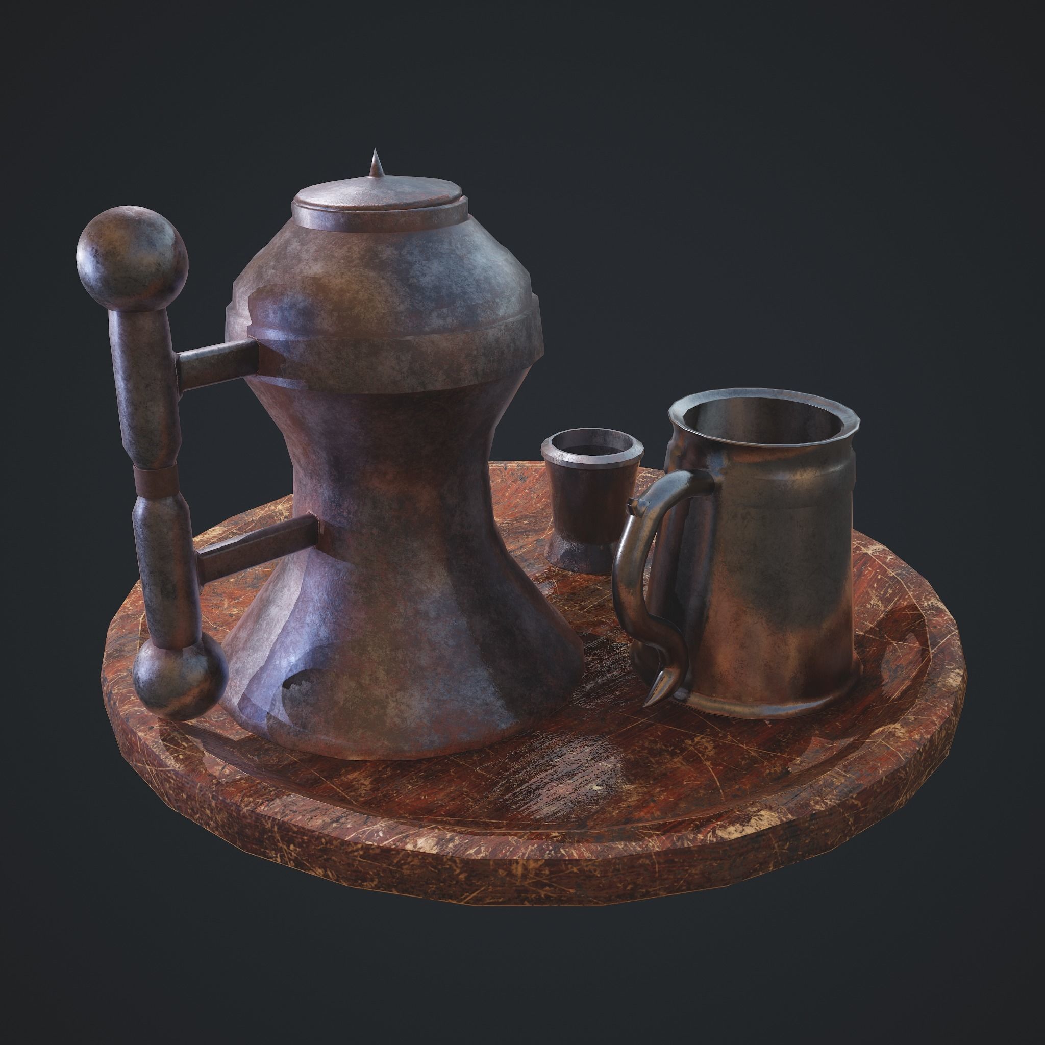 Medieval Tavern Dish Set 3D Model Collection_13