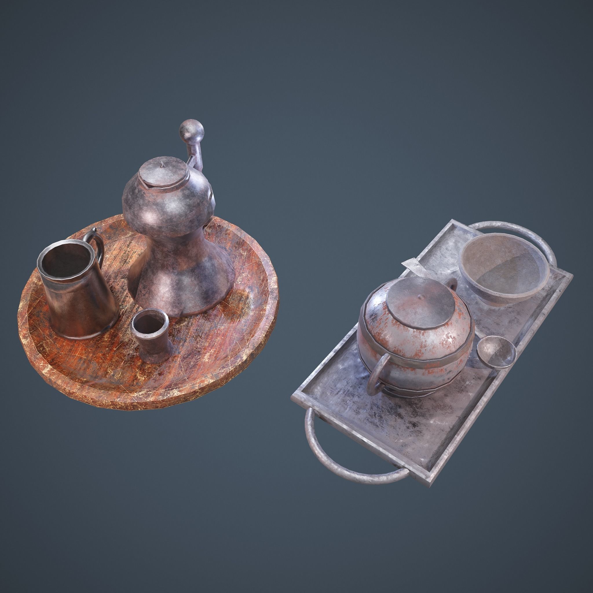 Medieval Tavern Dish Set 3D Model Collection_9