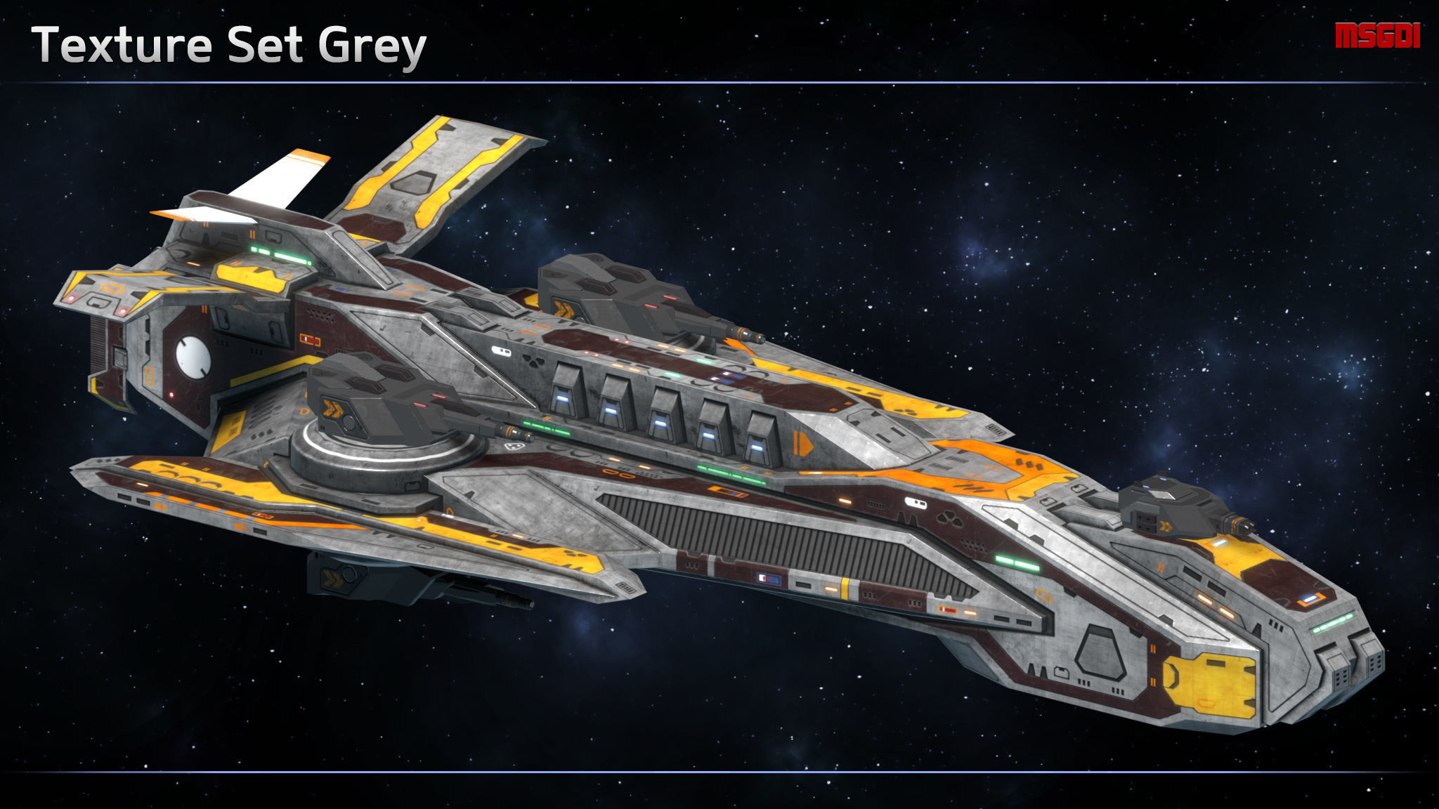 Spaceship Frigate Lavablade Low-poly 3D model_7