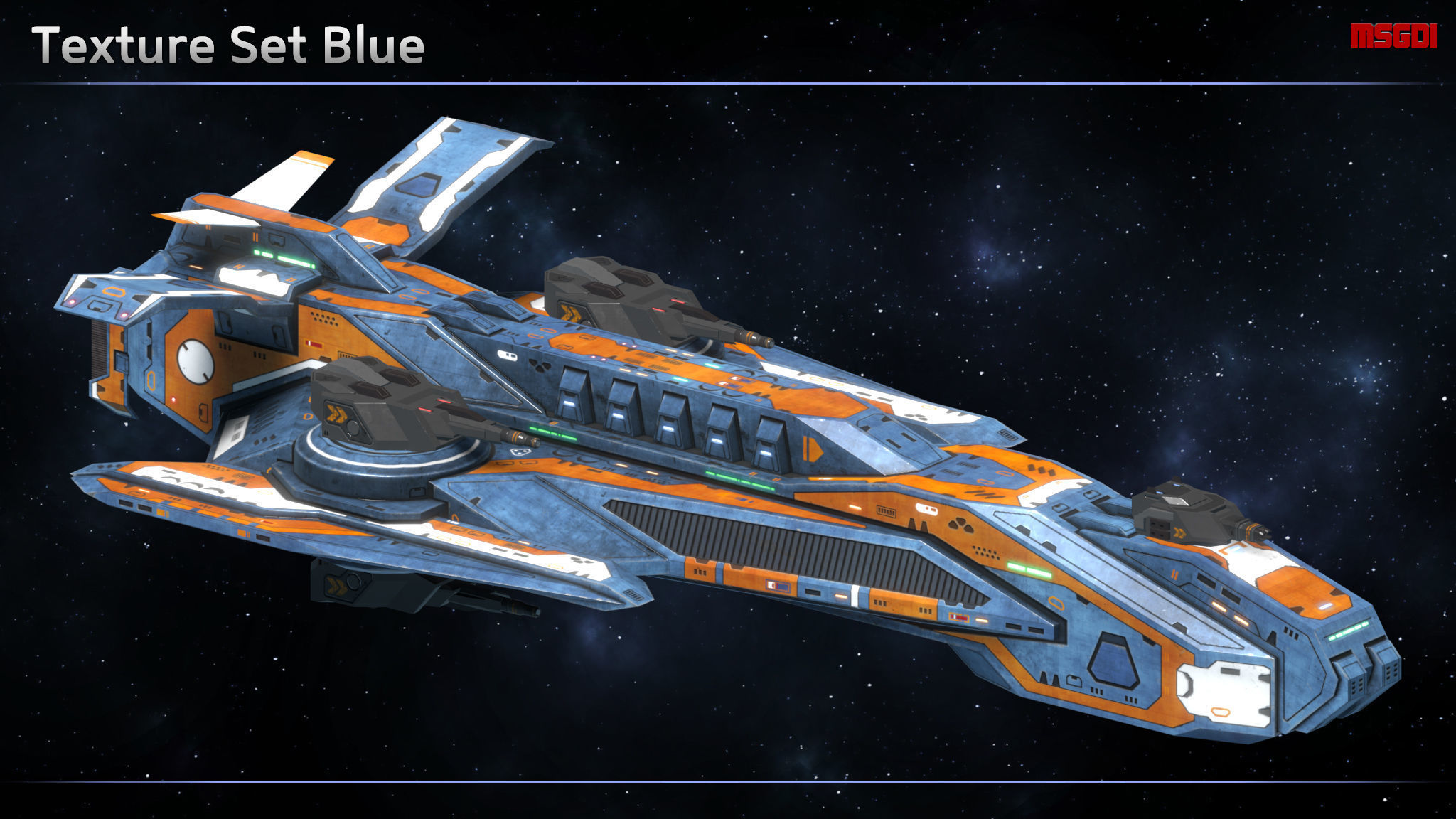 Spaceship Frigate Lavablade Low-poly 3D model_6