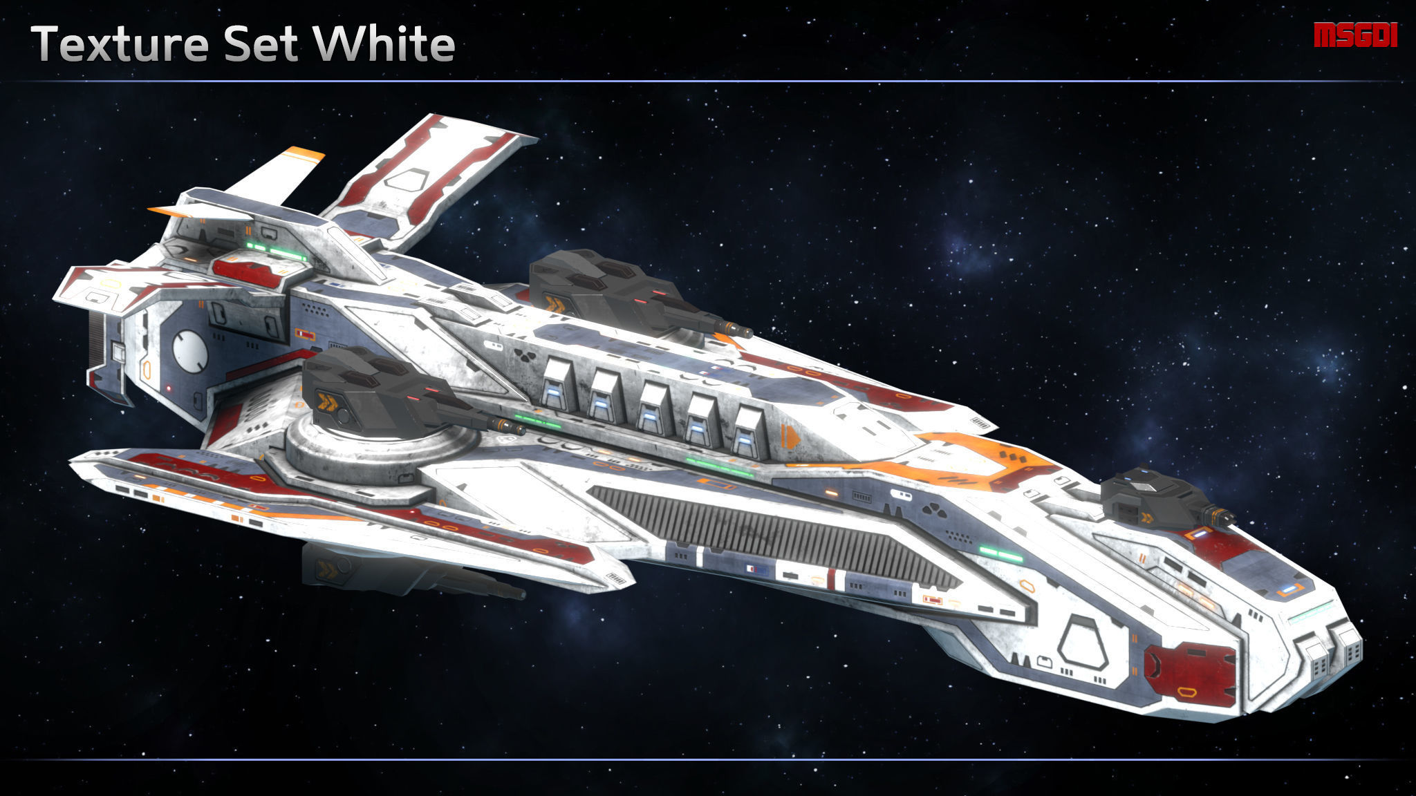 Spaceship Frigate Lavablade Low-poly 3D model_9