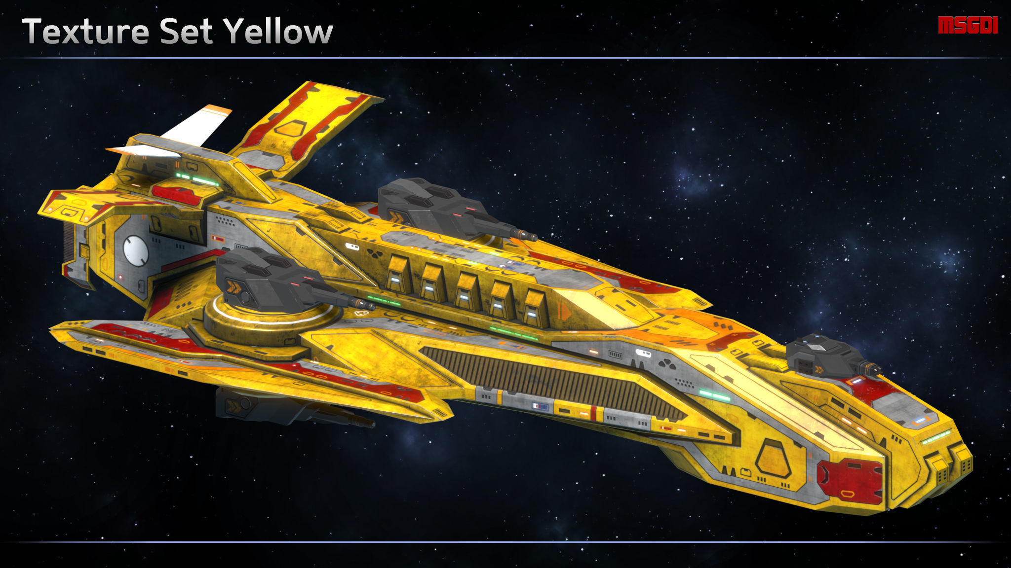 Spaceship Frigate Lavablade Low-poly 3D model_10