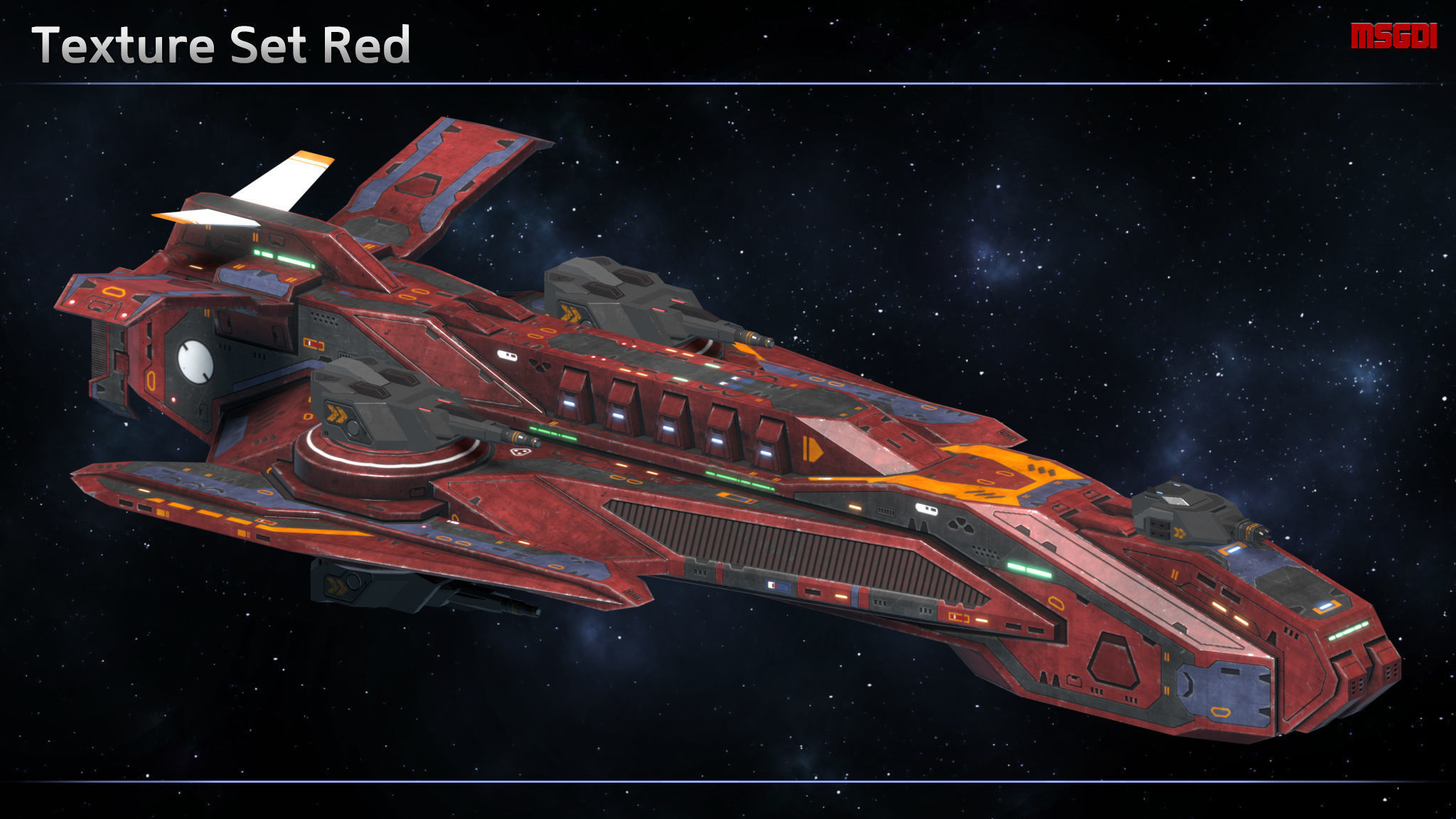 Spaceship Frigate Lavablade Low-poly 3D model_8