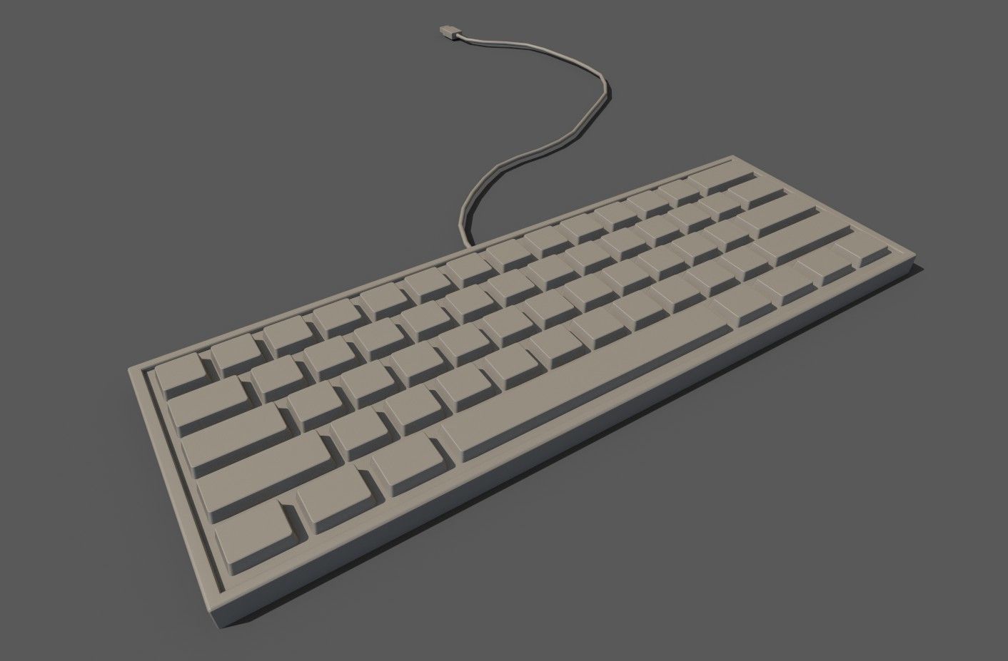 empty computer keyboard Low-poly 3D model_4