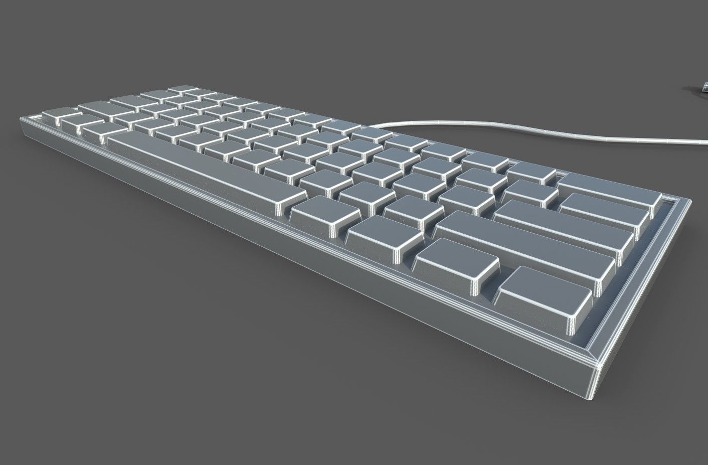 empty computer keyboard Low-poly 3D model_3