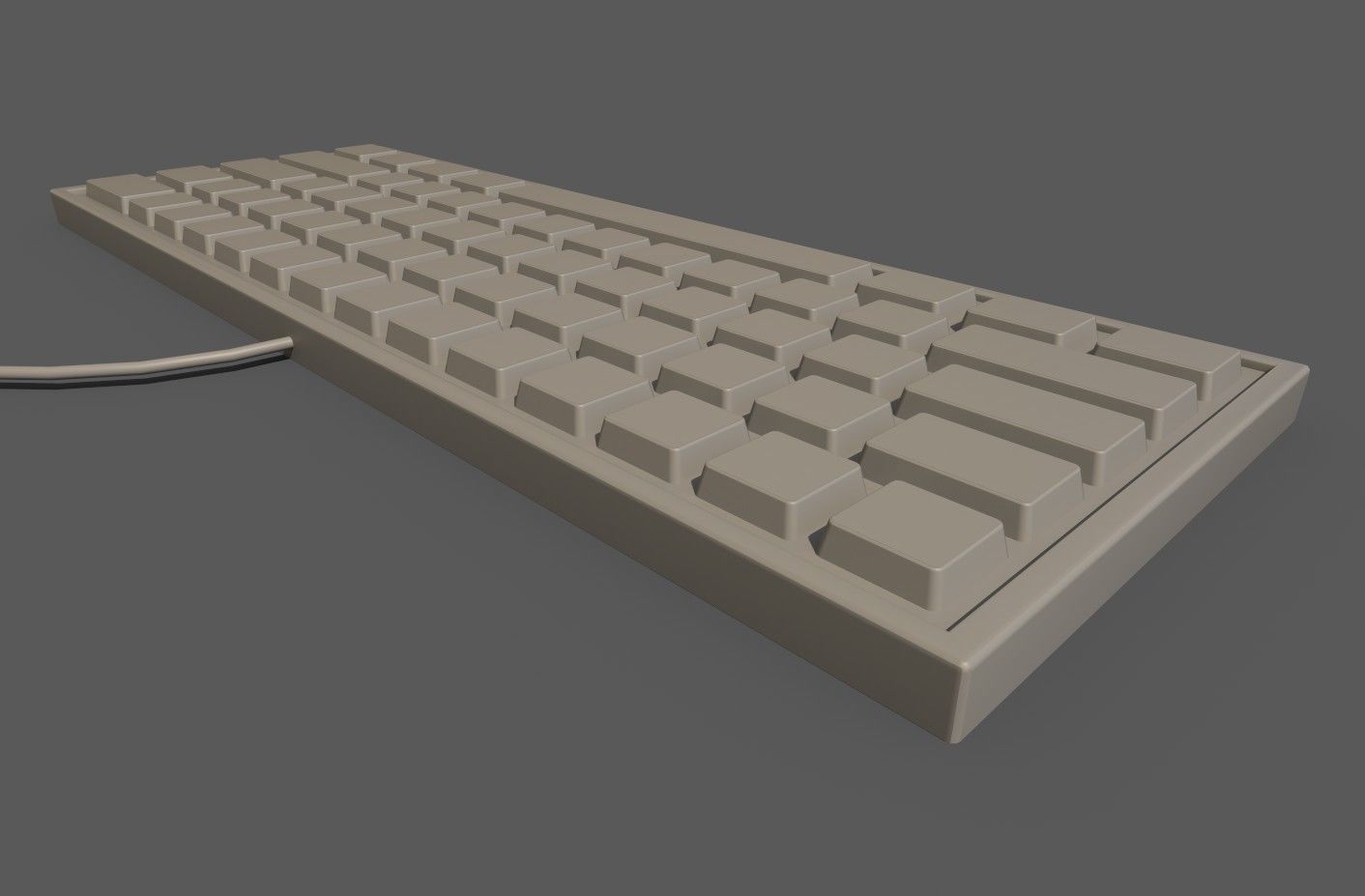 empty computer keyboard Low-poly 3D model_2