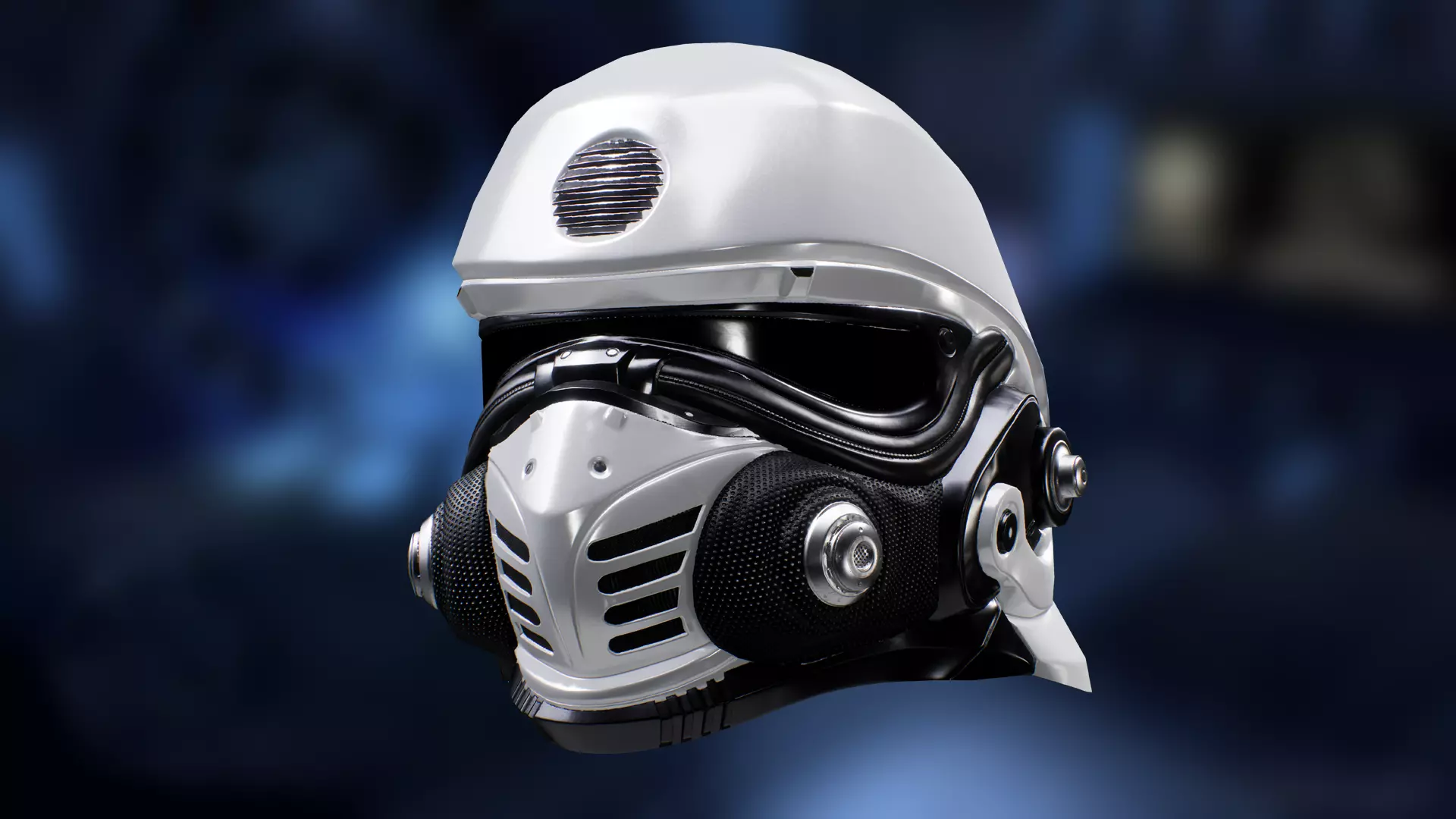 SciFi Helmet Low-poly 3D model_0