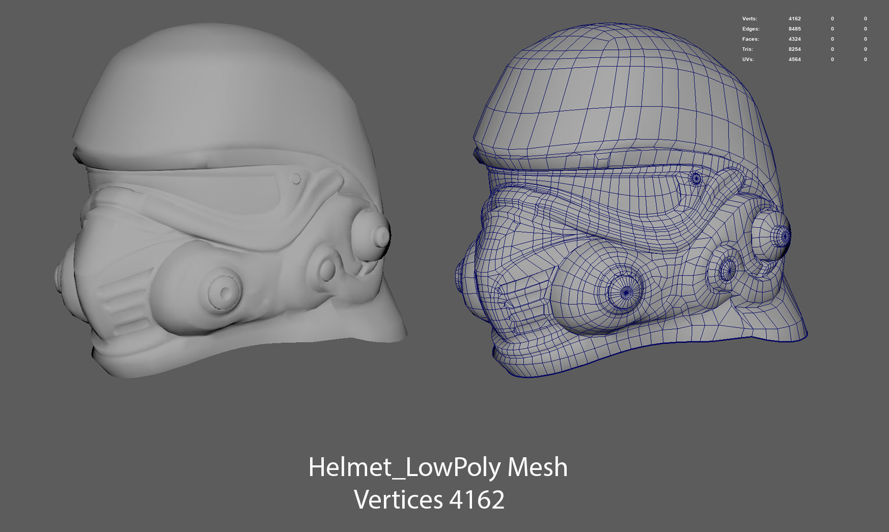 SciFi Helmet Low-poly 3D model_4
