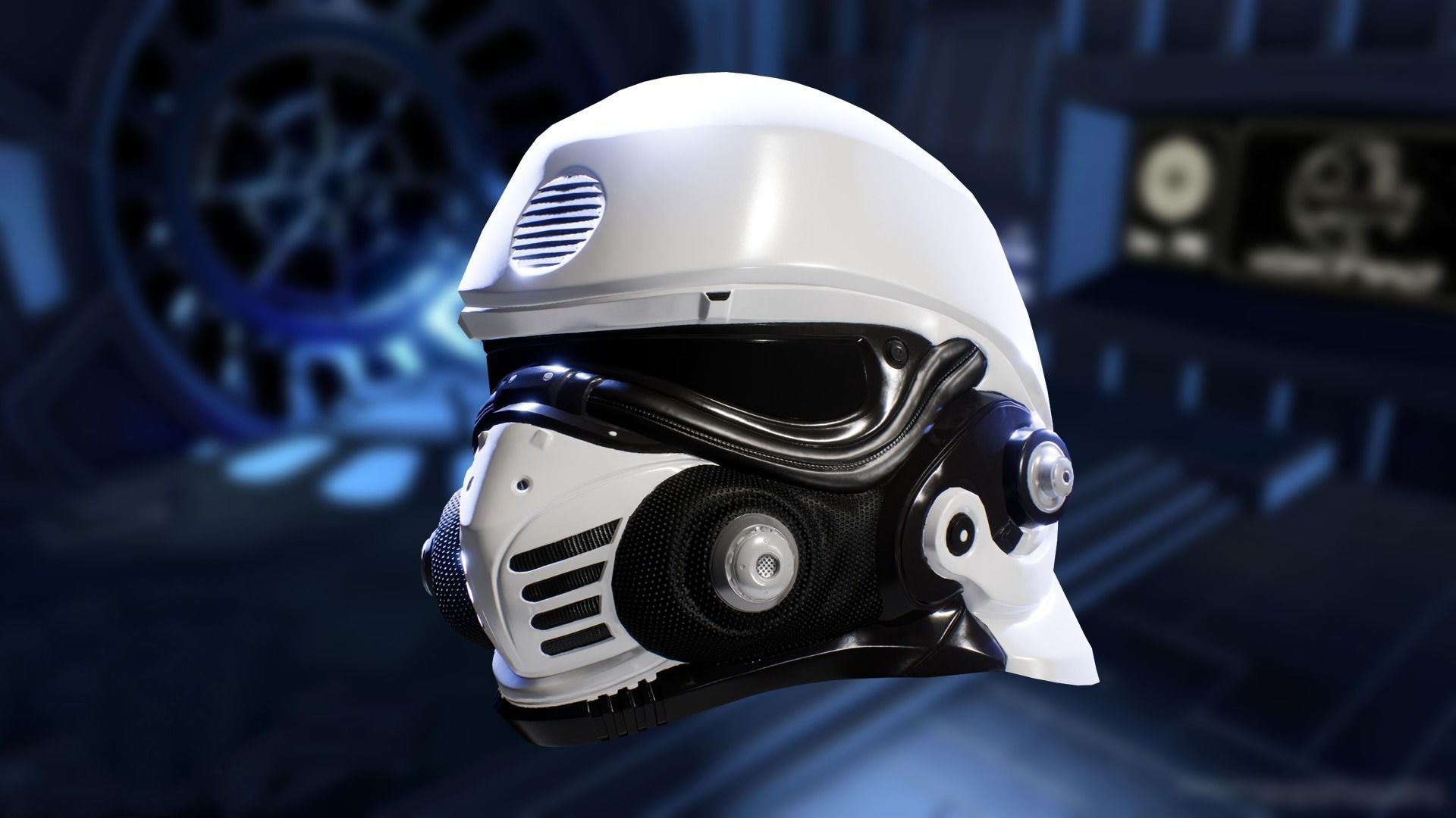 SciFi Helmet Low-poly 3D model_2