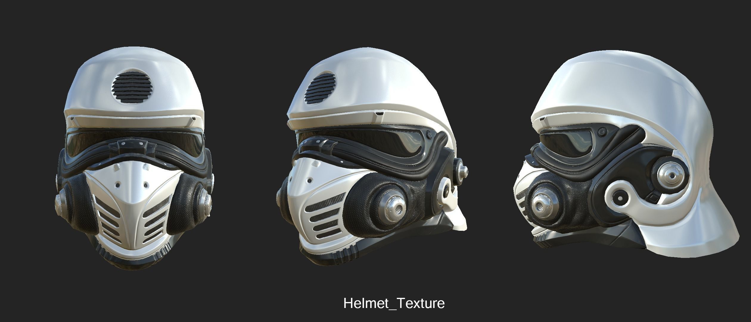SciFi Helmet Low-poly 3D model_5