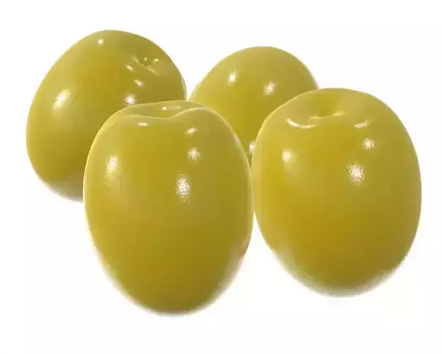 Single four Olives on ground 3D model
