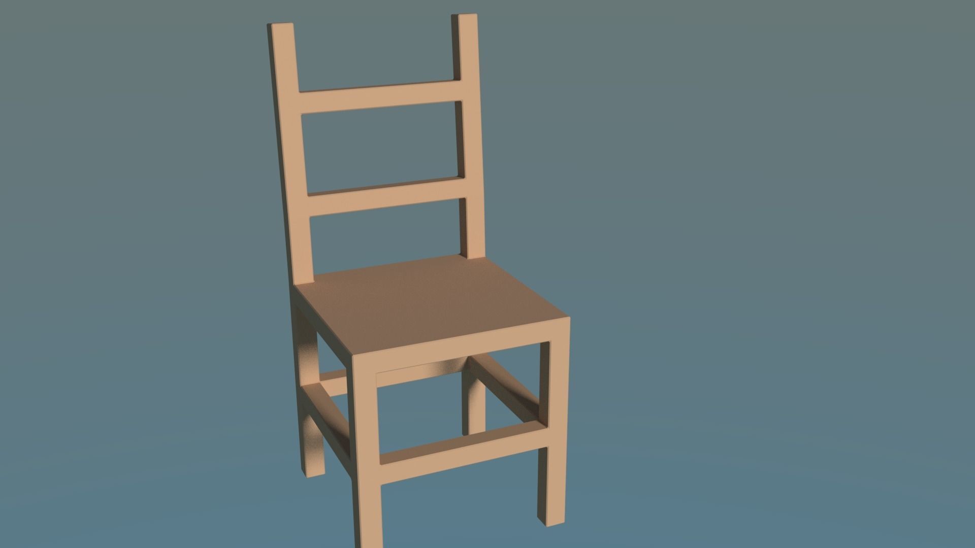 3d Chair wooden Free 3D model_2