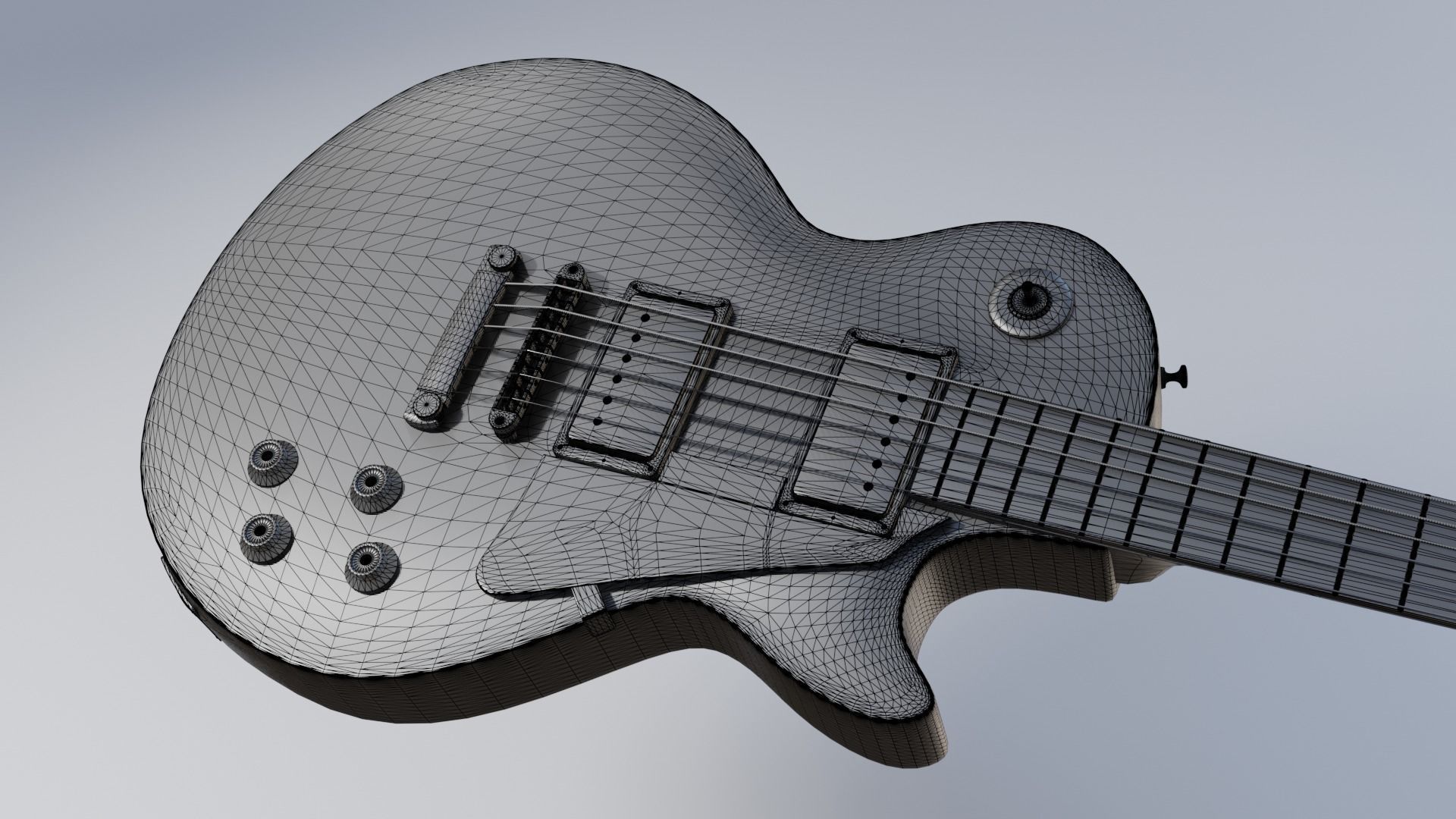 Les Paul electric guitar 3D model_10