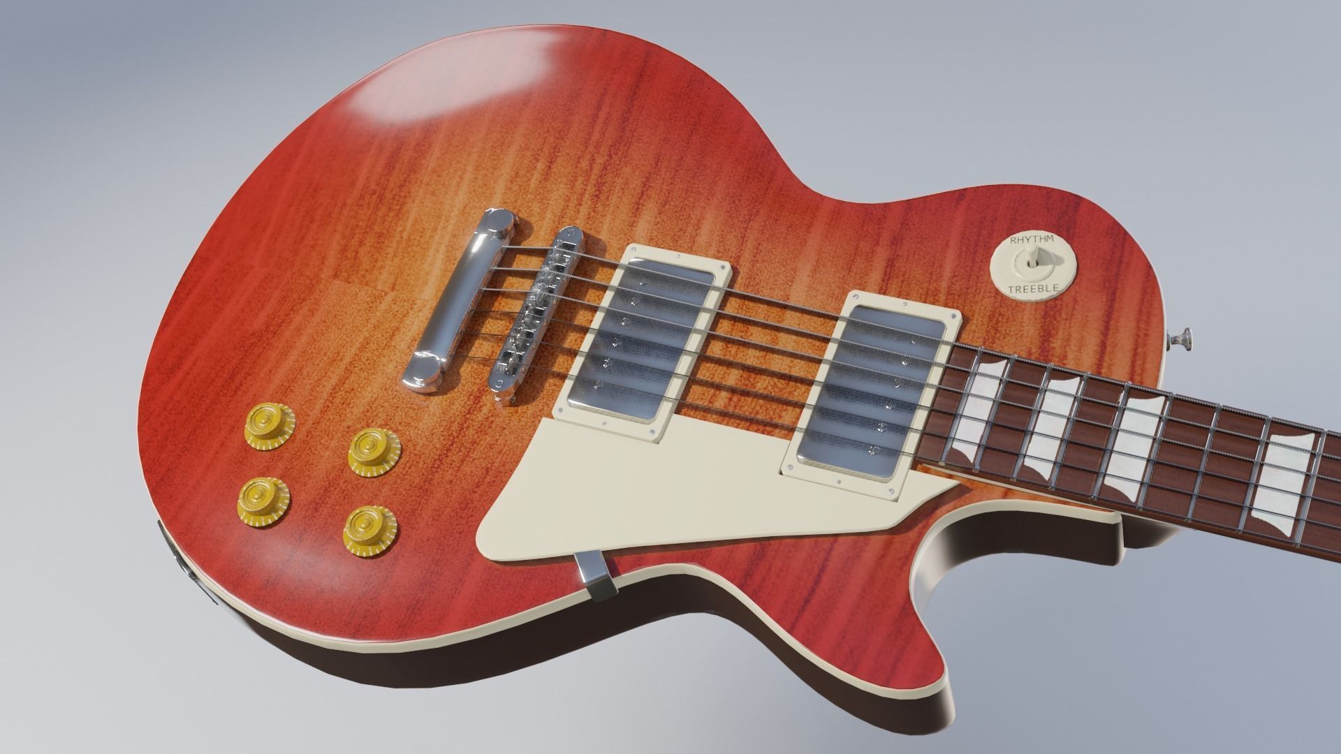 Les Paul electric guitar 3D model_4
