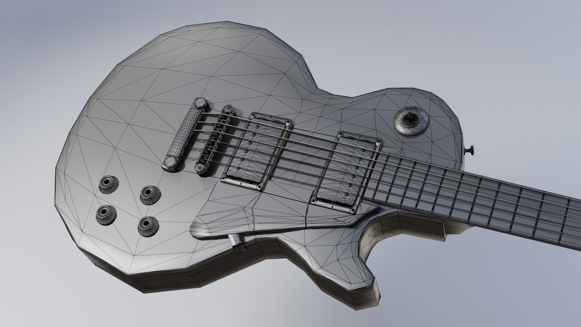 Les Paul electric guitar 3D model_11