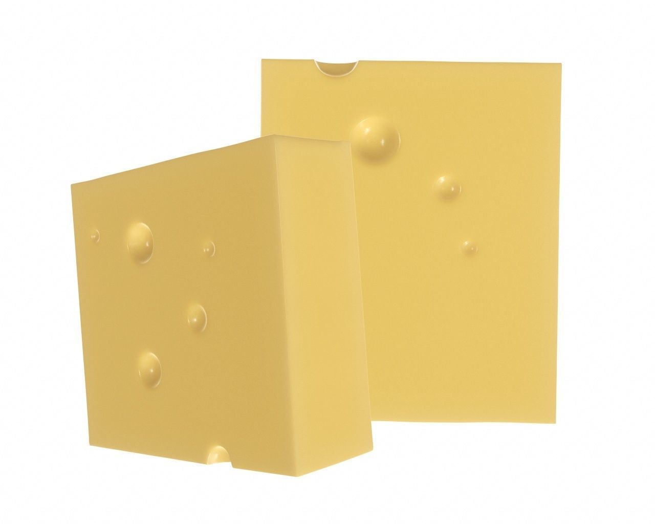Cheese square 3D model_4