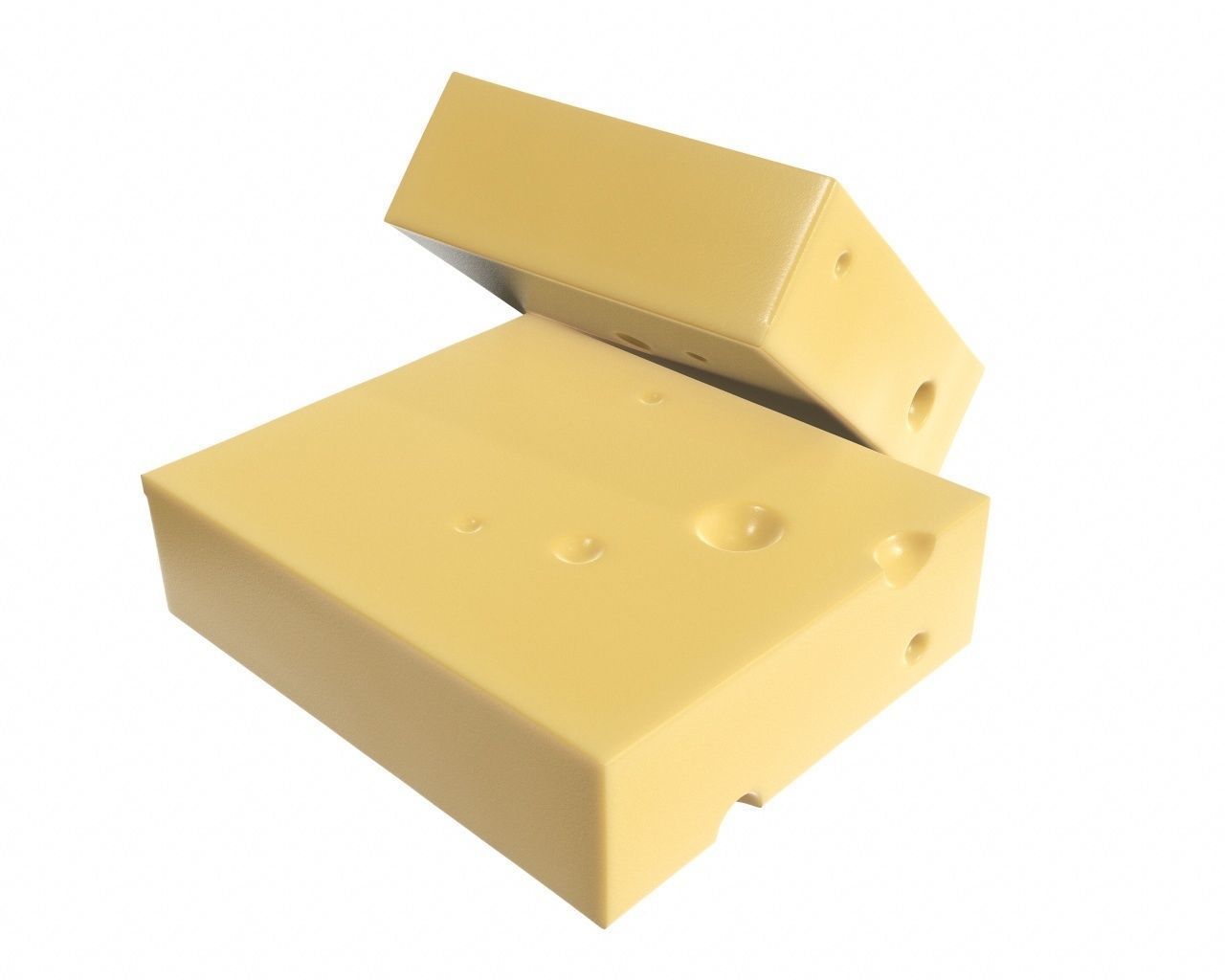 Cheese square 3D model_2