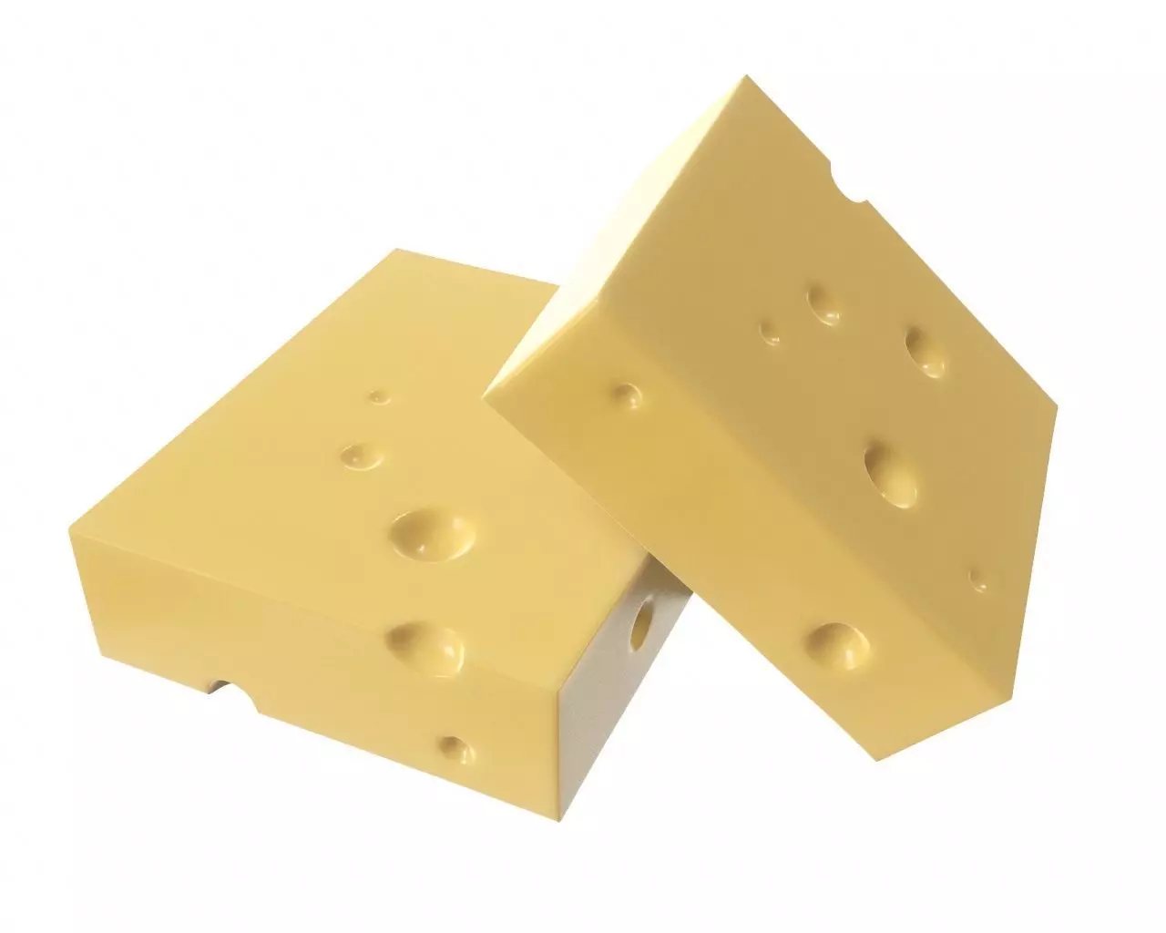 Cheese square 3D model_0
