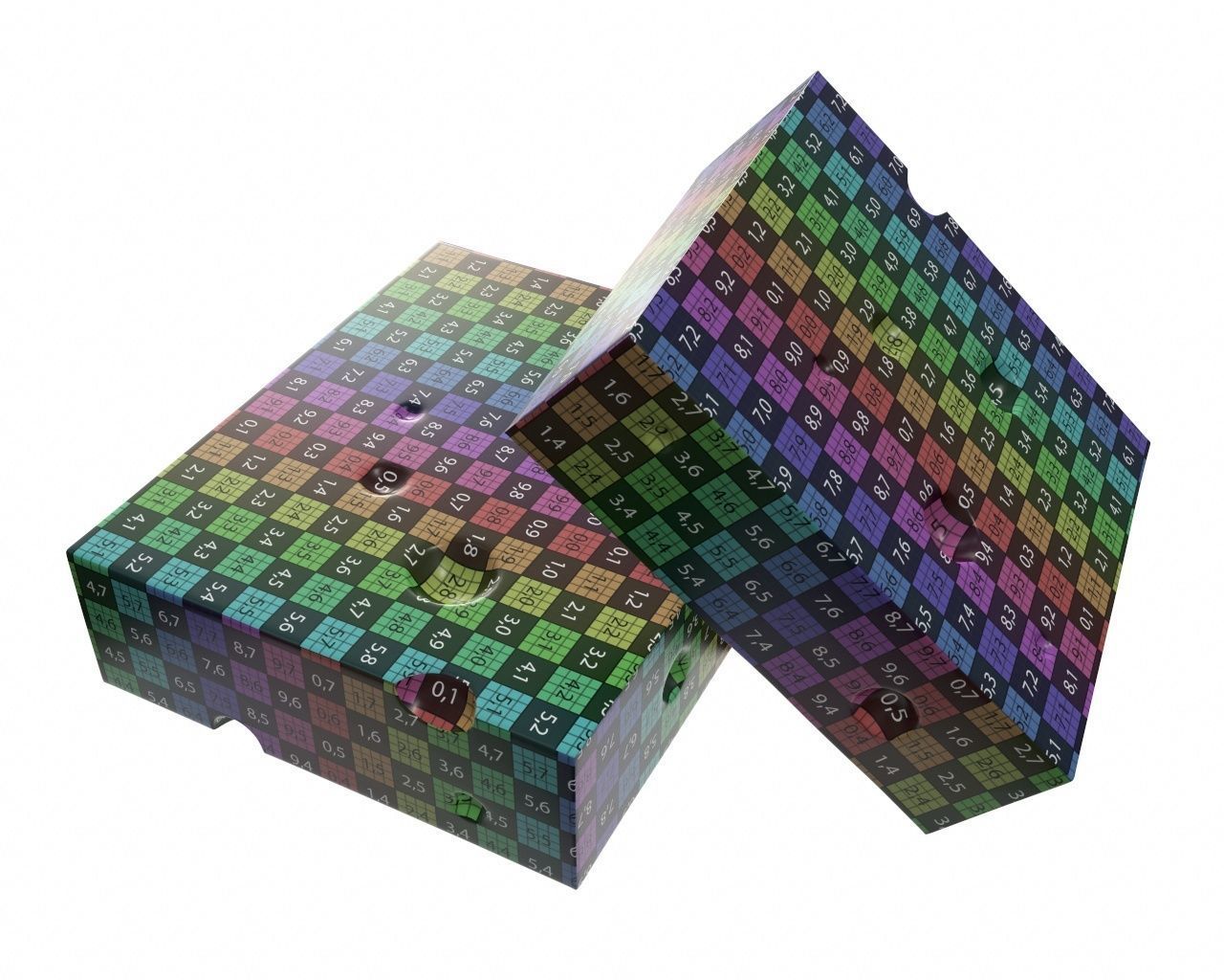 Cheese square 3D model_7