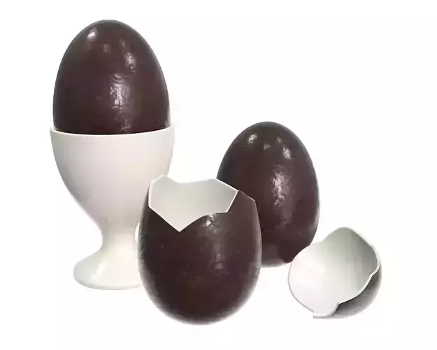 Egg with stand chocolate broken