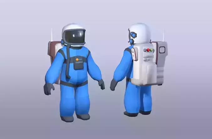 Spaceman character Low-poly 3D model