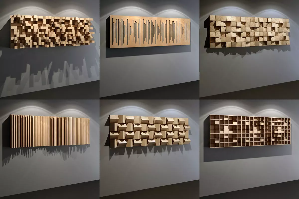 Six Acoustic Wall Panels for Recording Studio Treatment 3D Model Collection_0