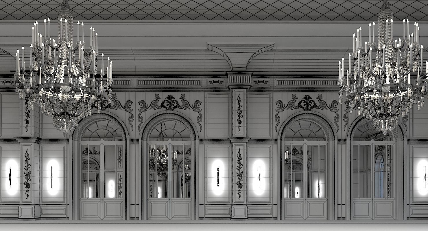 Classic Interior Scene 315 3D model_7