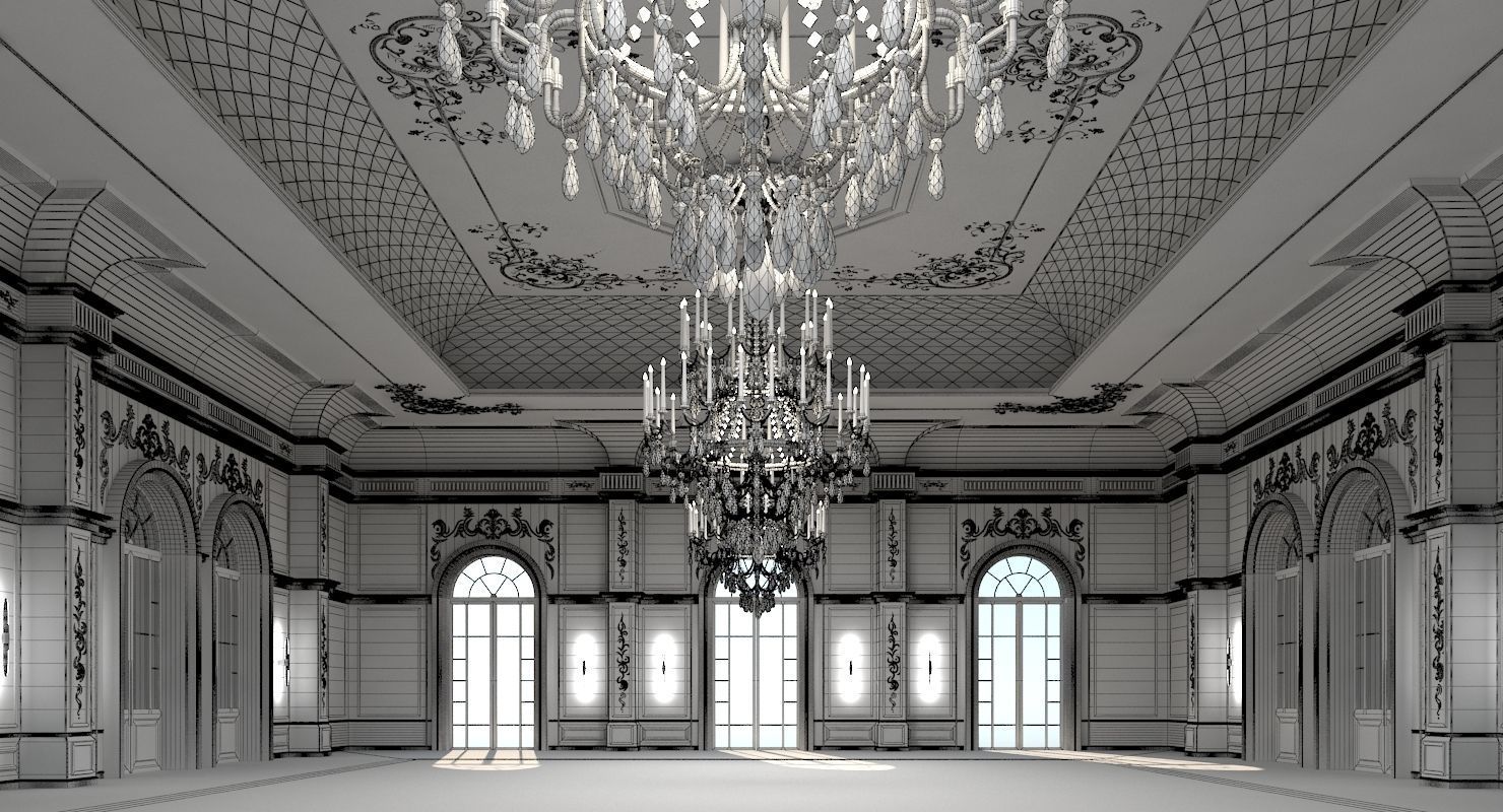 Classic Interior Scene 315 3D model_6