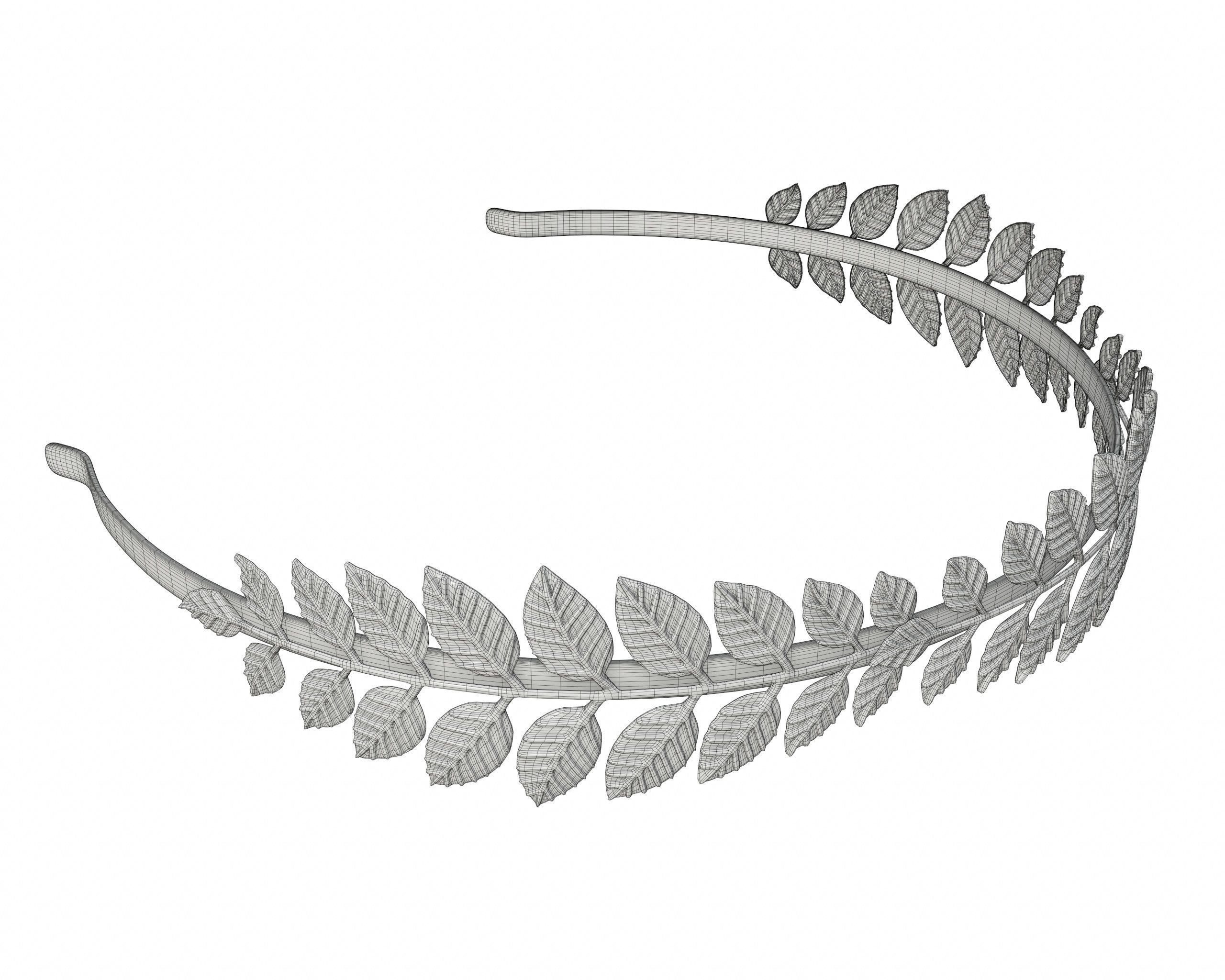 Laurel wreath headband 3D model_6