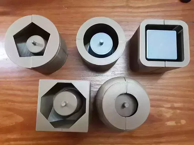 kit 5 moldes de macetas para yeso y cemento 3D model