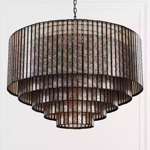 Restoration Hardware VITTI MIRRORED 5-TIER CHANDELIER Iron