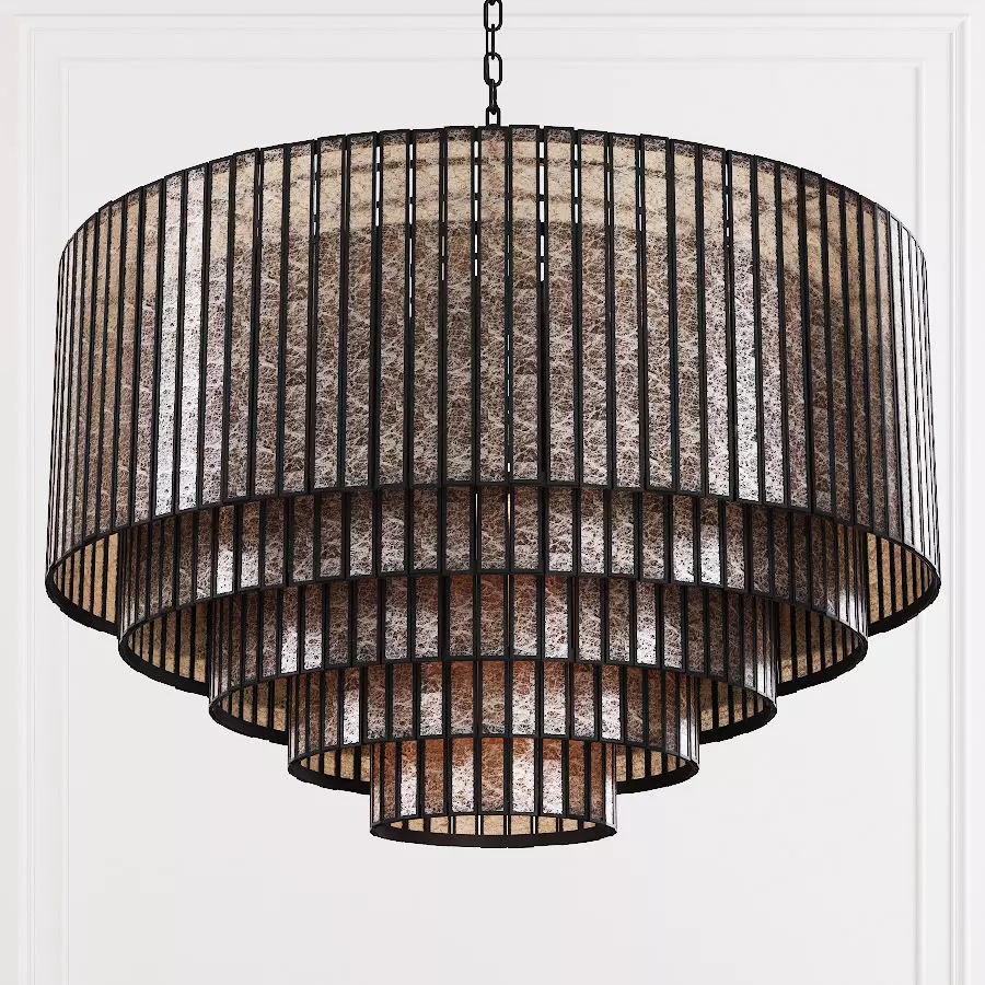 Restoration Hardware VITTI MIRRORED 5-TIER CHANDELIER Iron 3D model_0
