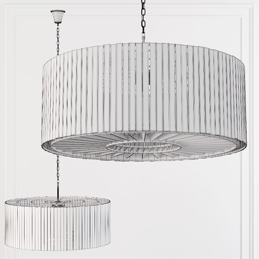 Restoration Hardware VITTI MIRRORED DRUM CHANDELIER 36 Iron 3D model_1