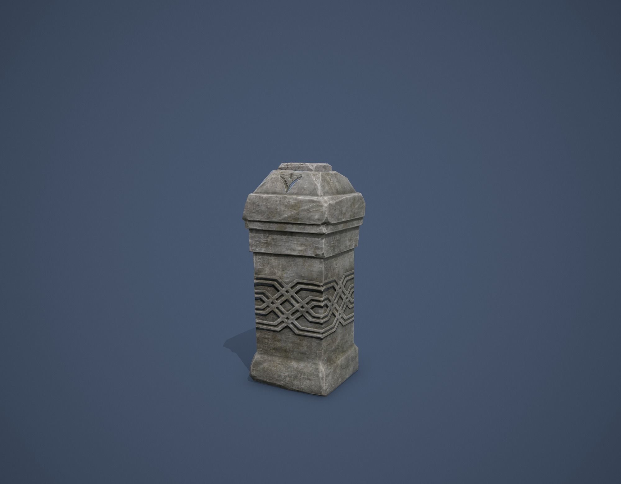 Column with a button Low-poly 3D model_11