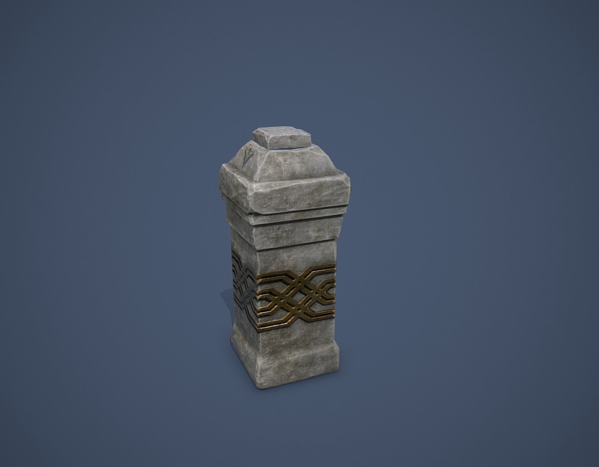 Column with a button Low-poly 3D model_8