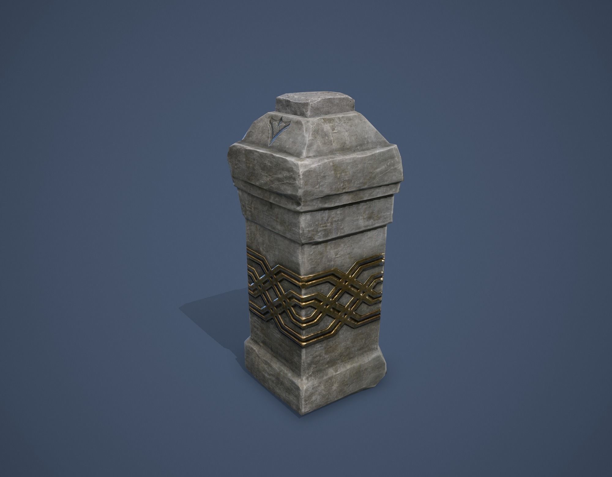 Column with a button Low-poly 3D model_4