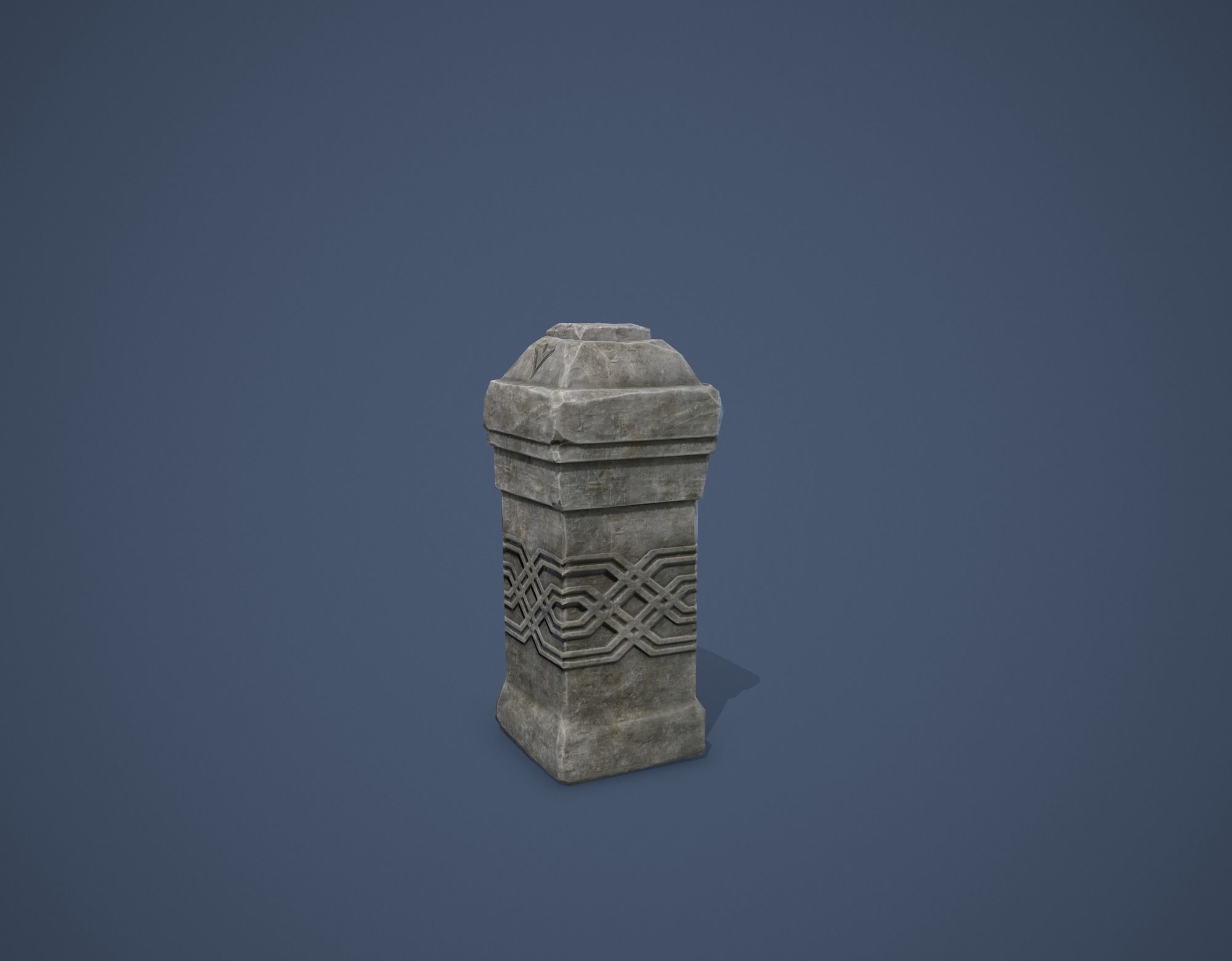 Column with a button Low-poly 3D model_12