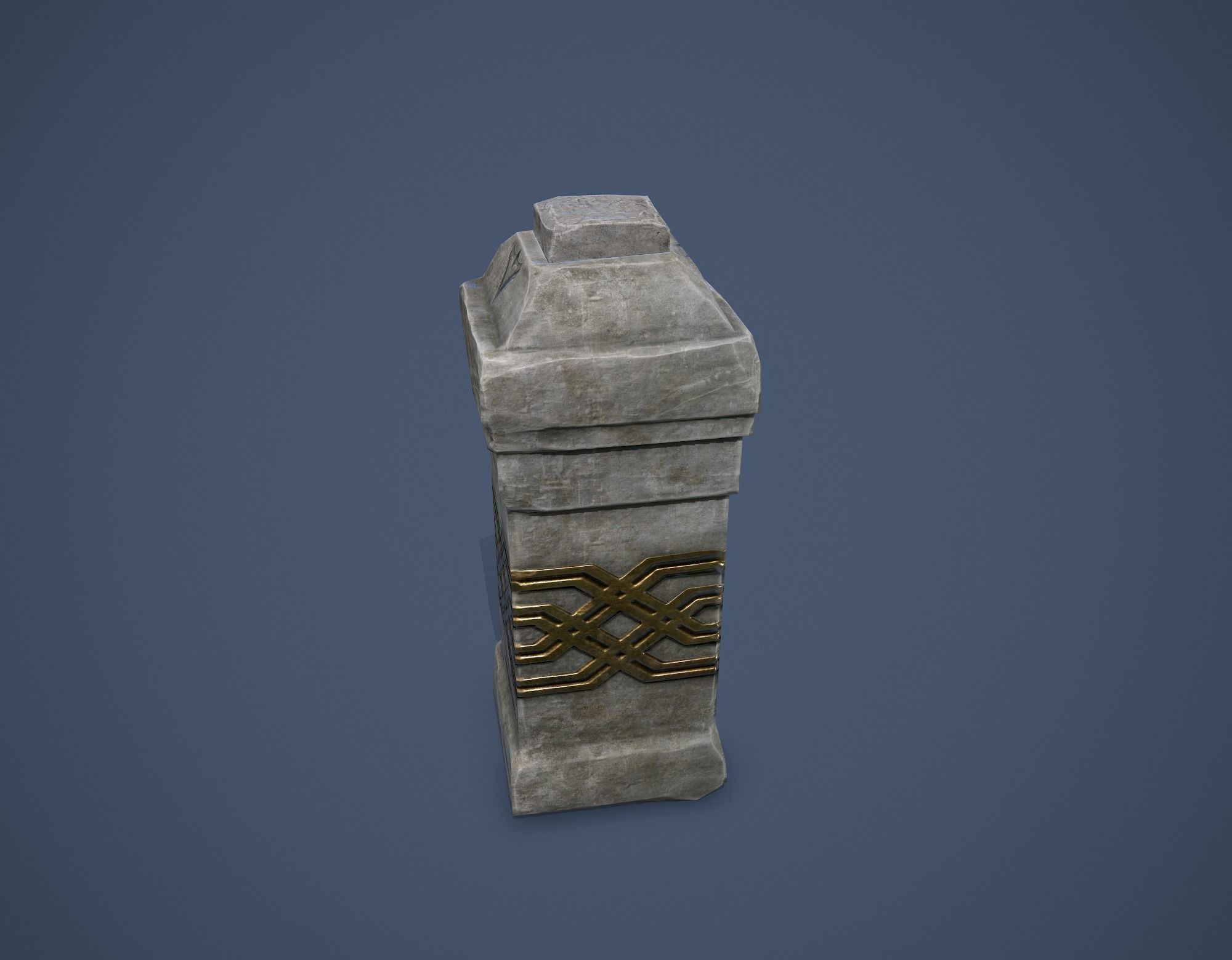Column with a button Low-poly 3D model_5