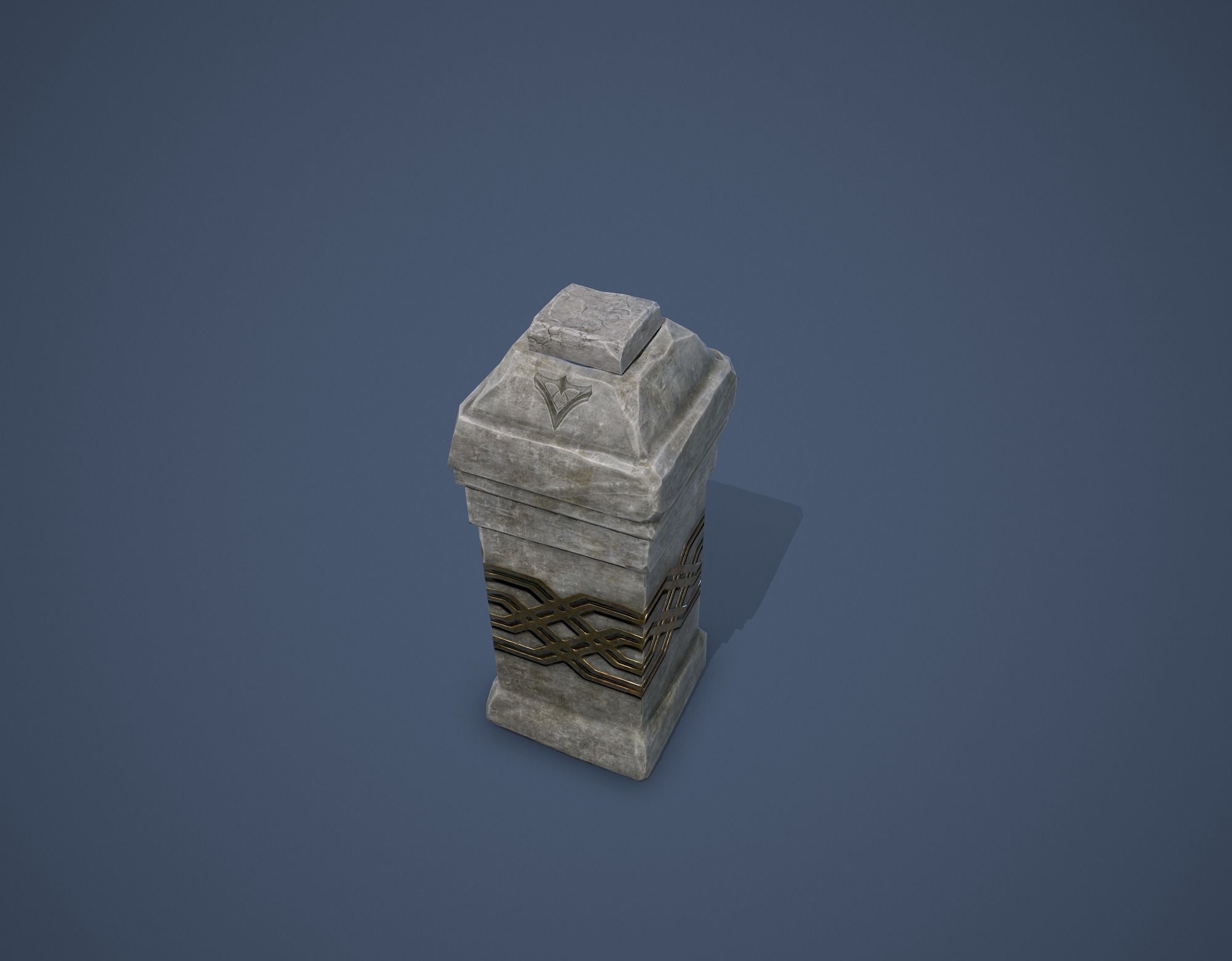 Column with a button Low-poly 3D model_7