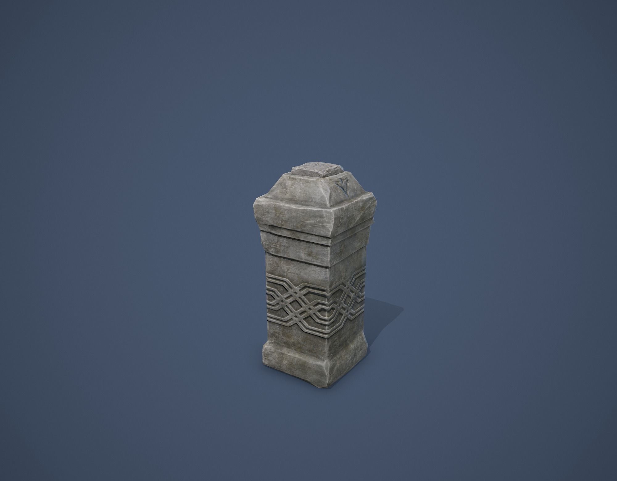 Column with a button Low-poly 3D model_10