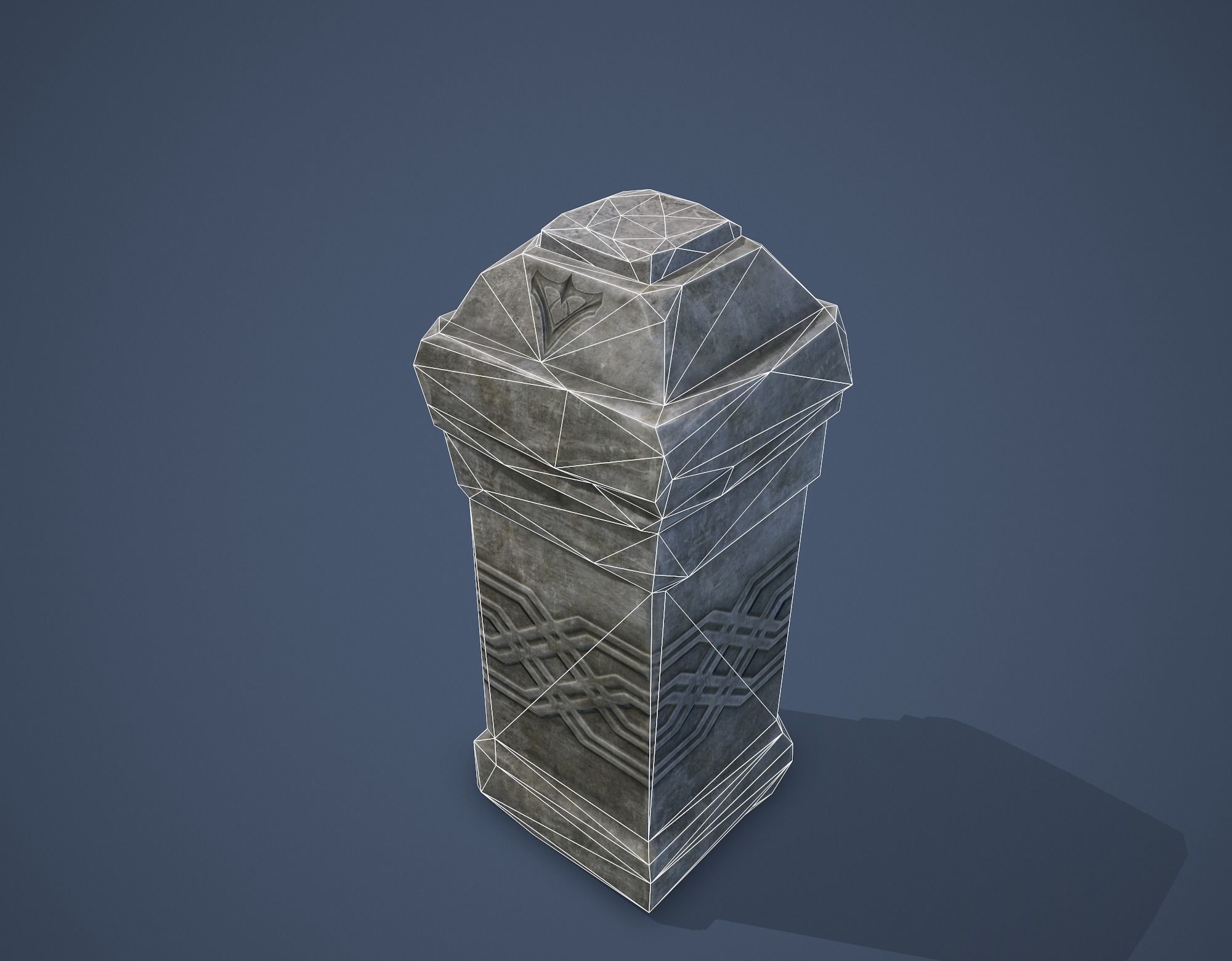 Column with a button Low-poly 3D model_15